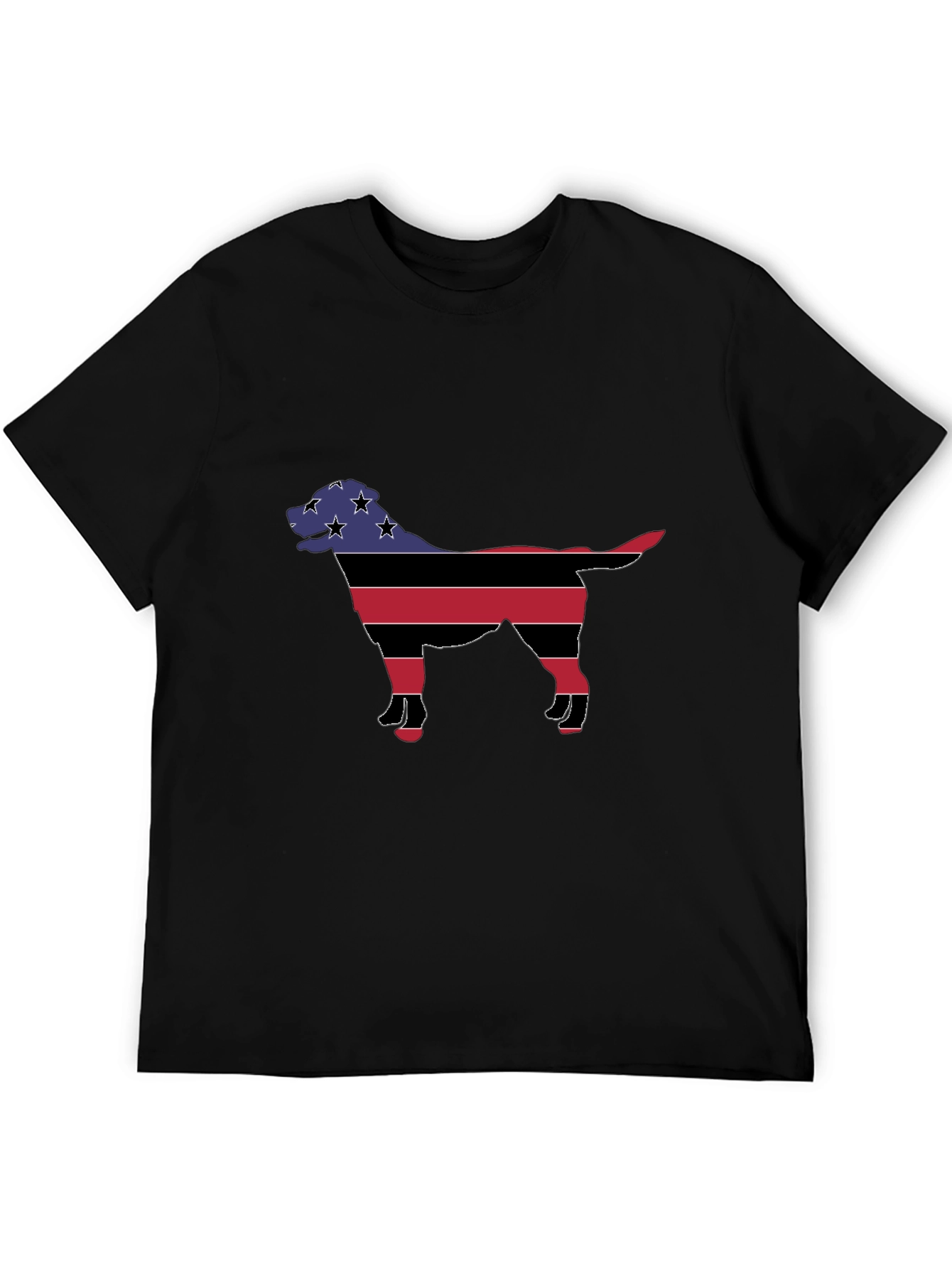 Patriotic Dog Silhouette T-Shirt - Black