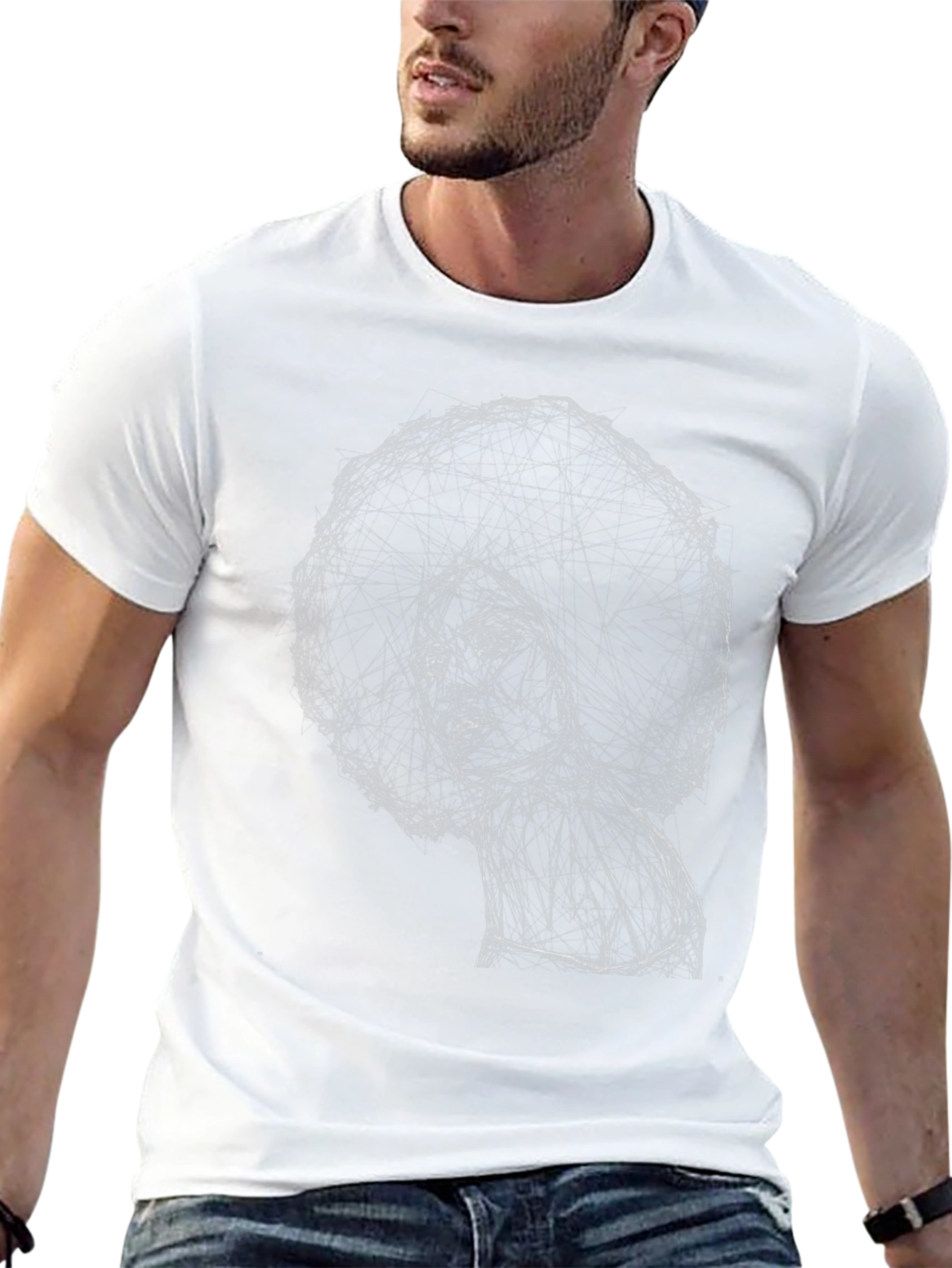 Afro Sketch Graphic Black T-Shirt