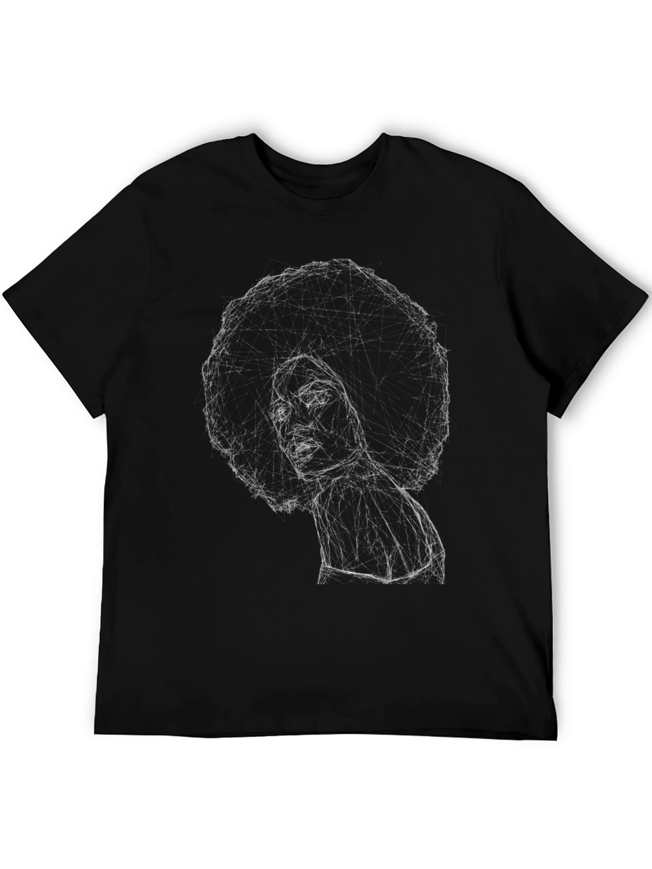 Afro Sketch Graphic Black T-Shirt