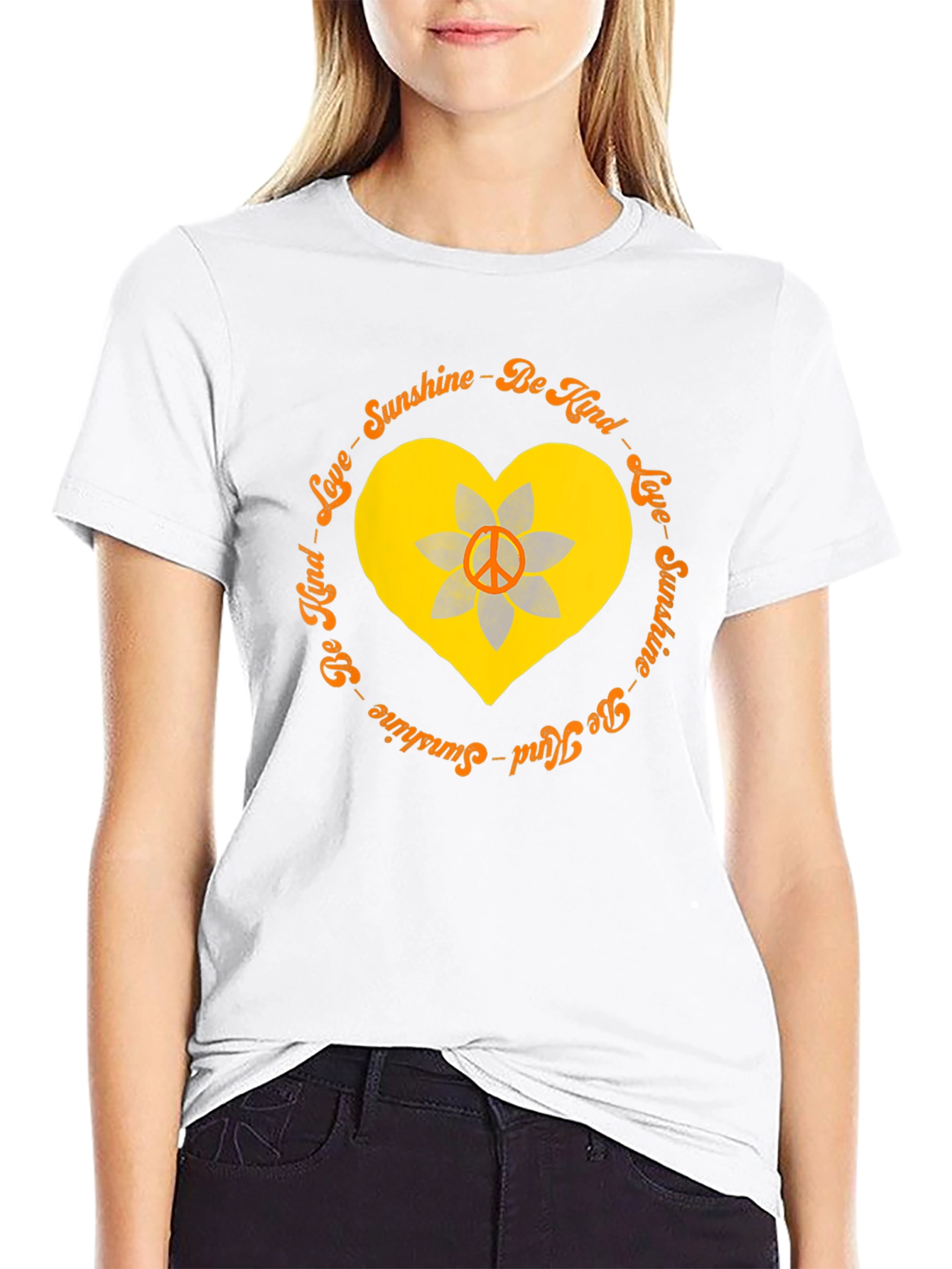 Sunshine Kind Love Heart Peace Sign T-Shirt