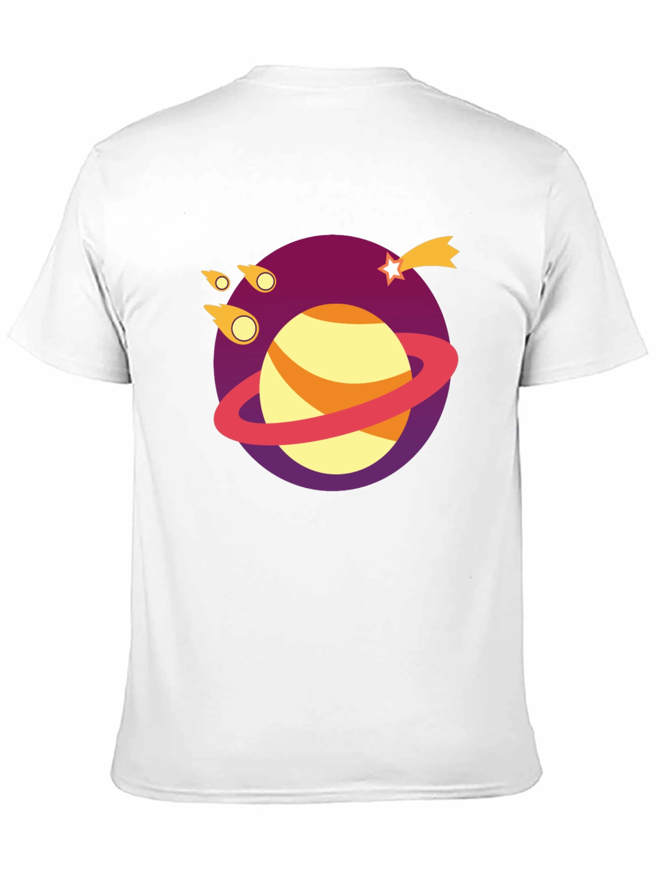 Galaxy Planet Graphic Tee - Black Cotton T-Shirt