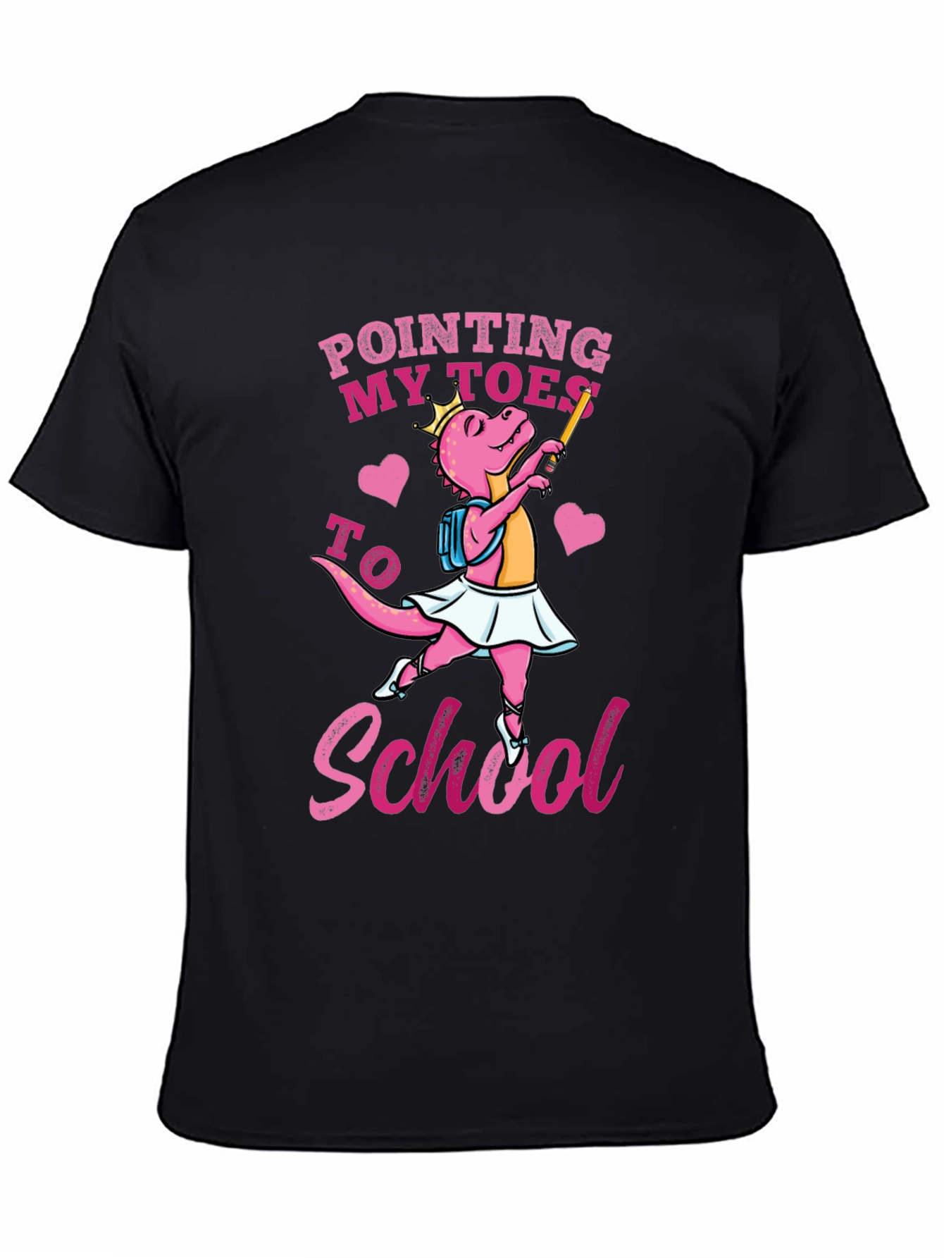 Ballerina Dinosaur Back to School Graphic Tee