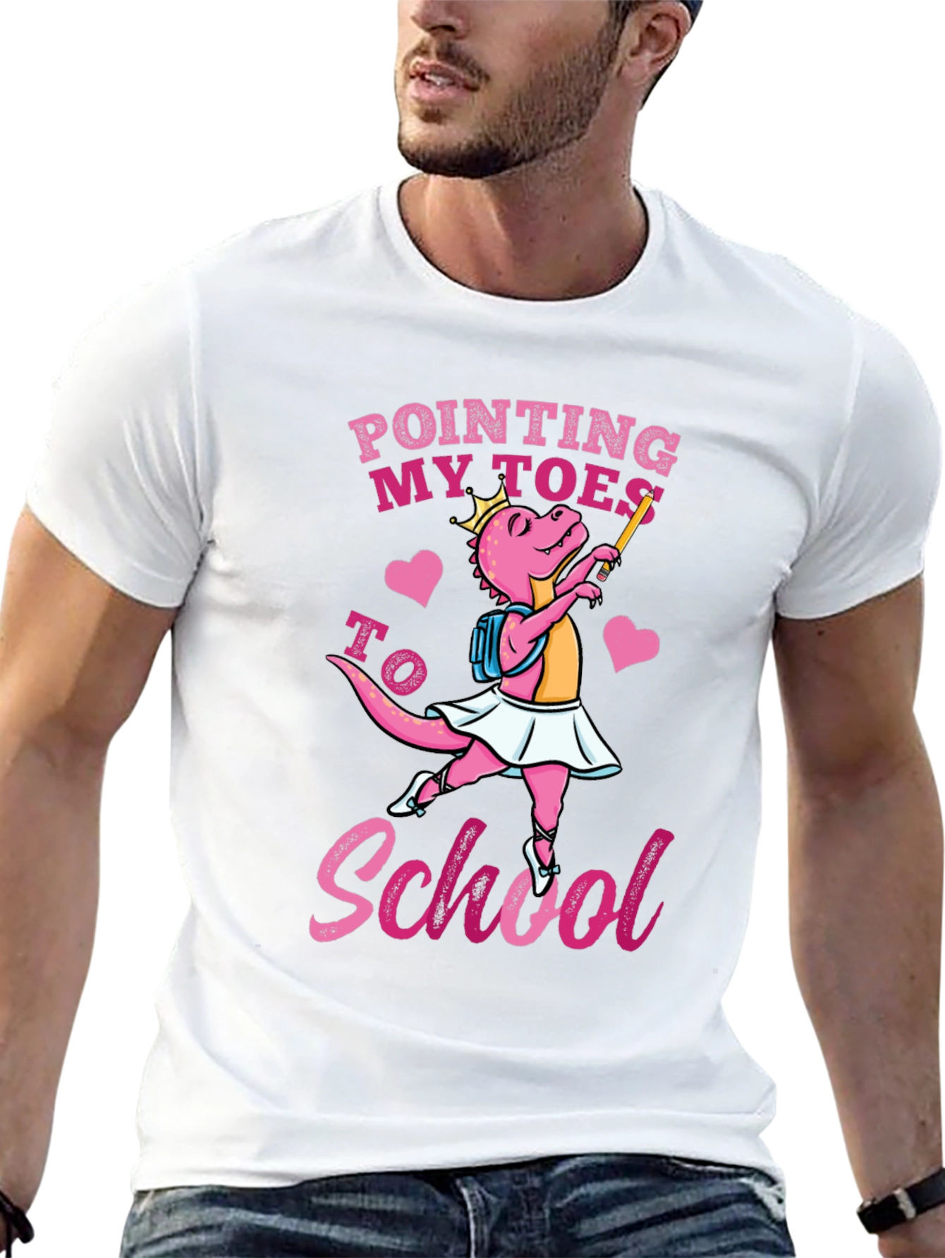 Ballerina Dinosaur Back to School Graphic Tee