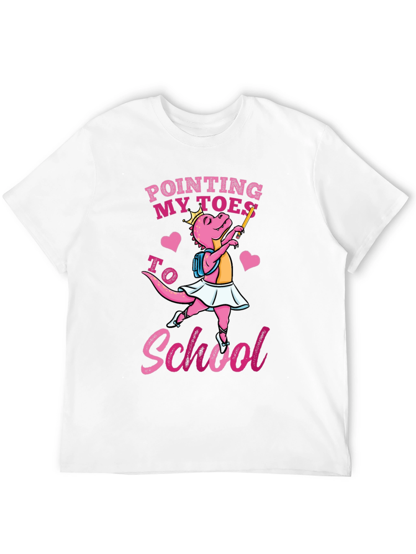 Ballerina Dinosaur Back to School Graphic Tee