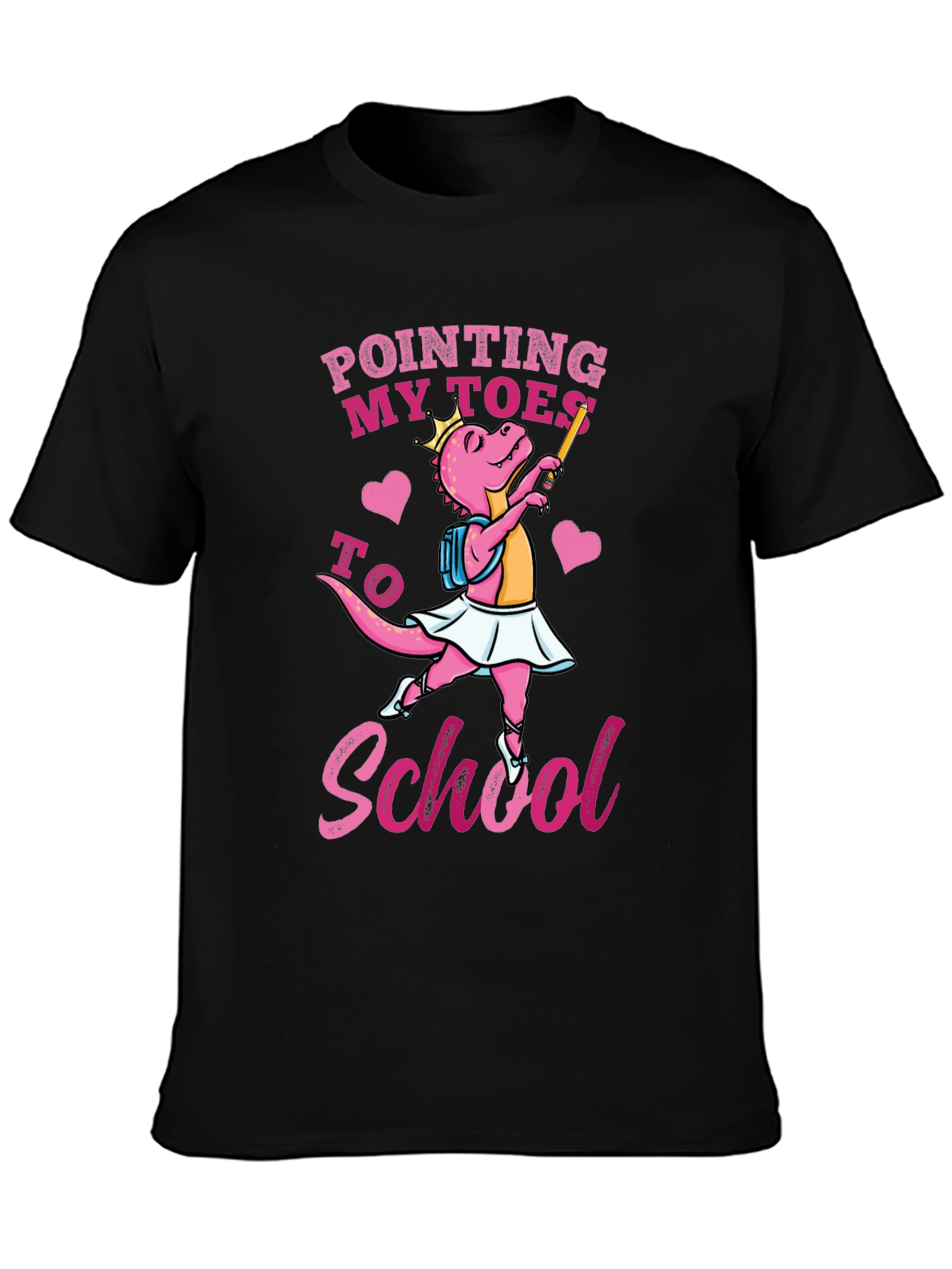 Ballerina Dinosaur Back to School Graphic Tee