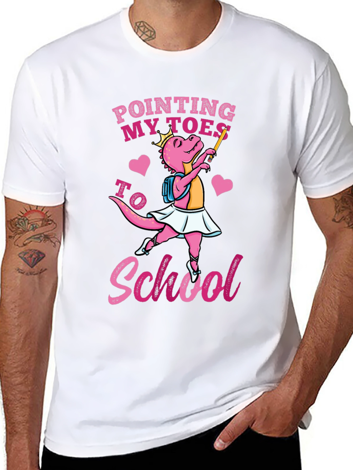 Ballerina Dinosaur Back to School Graphic Tee