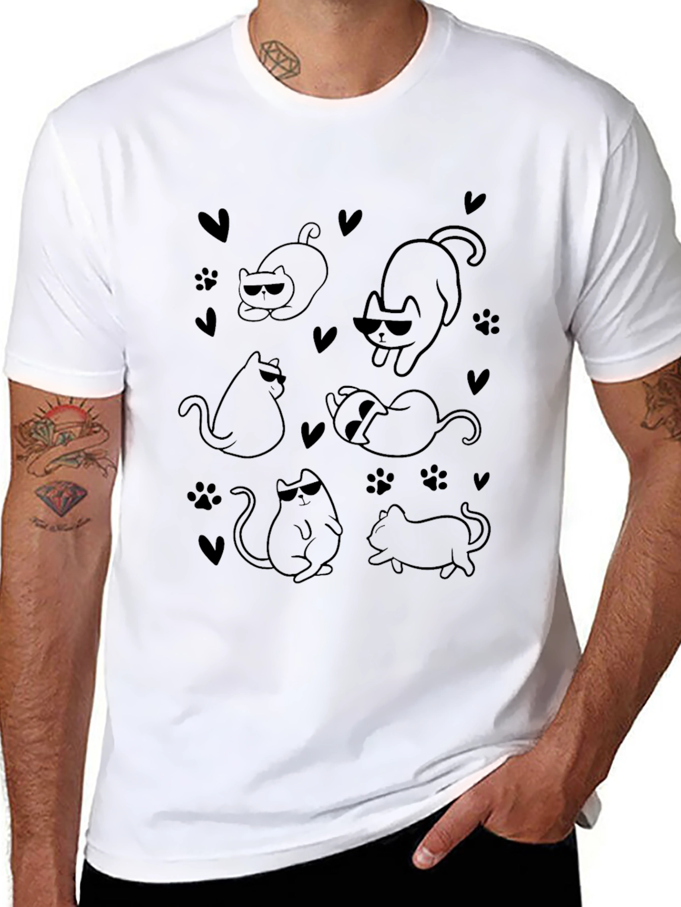 Cool Cats Black Graphic T-Shirt