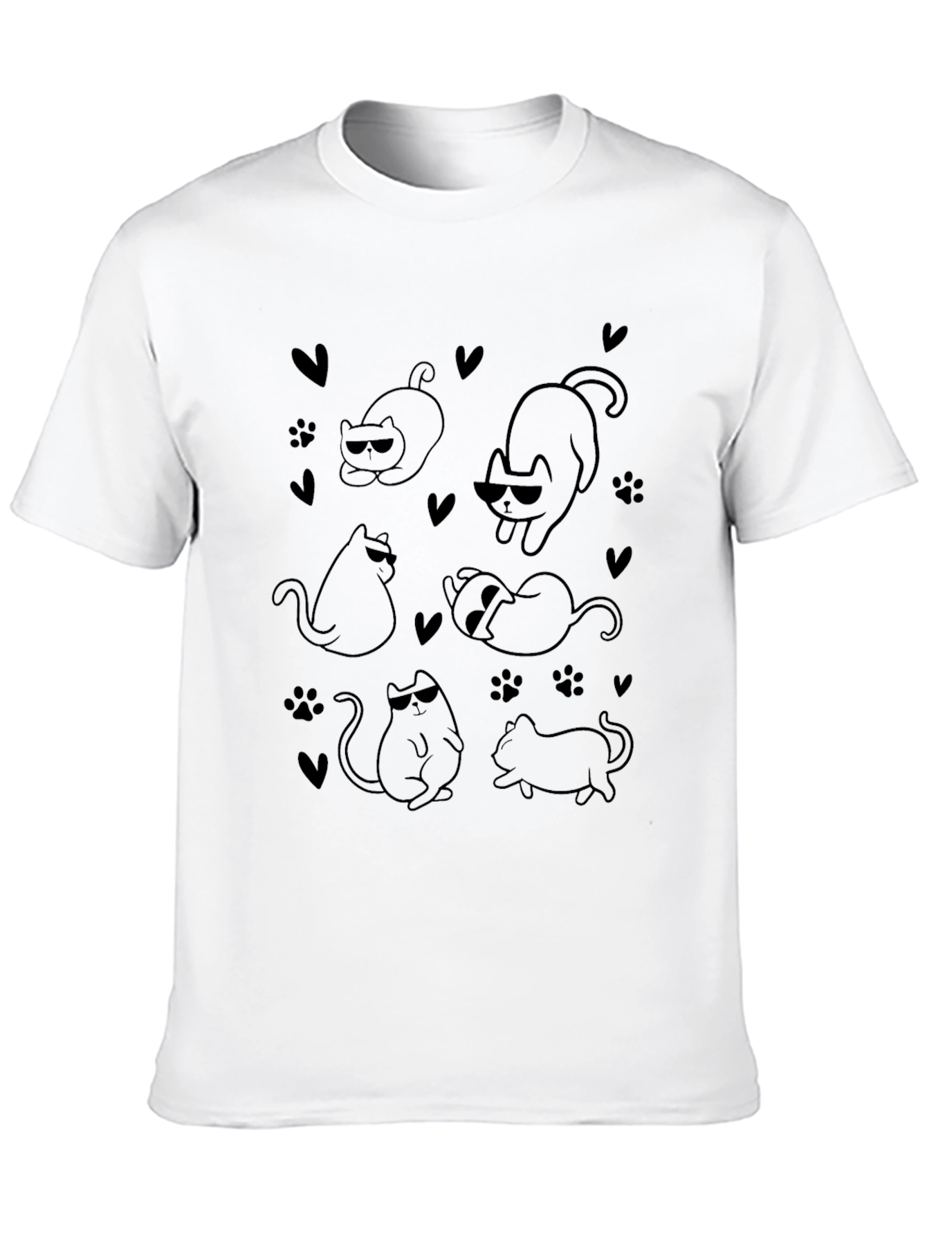 Cool Cats Black Graphic T-Shirt