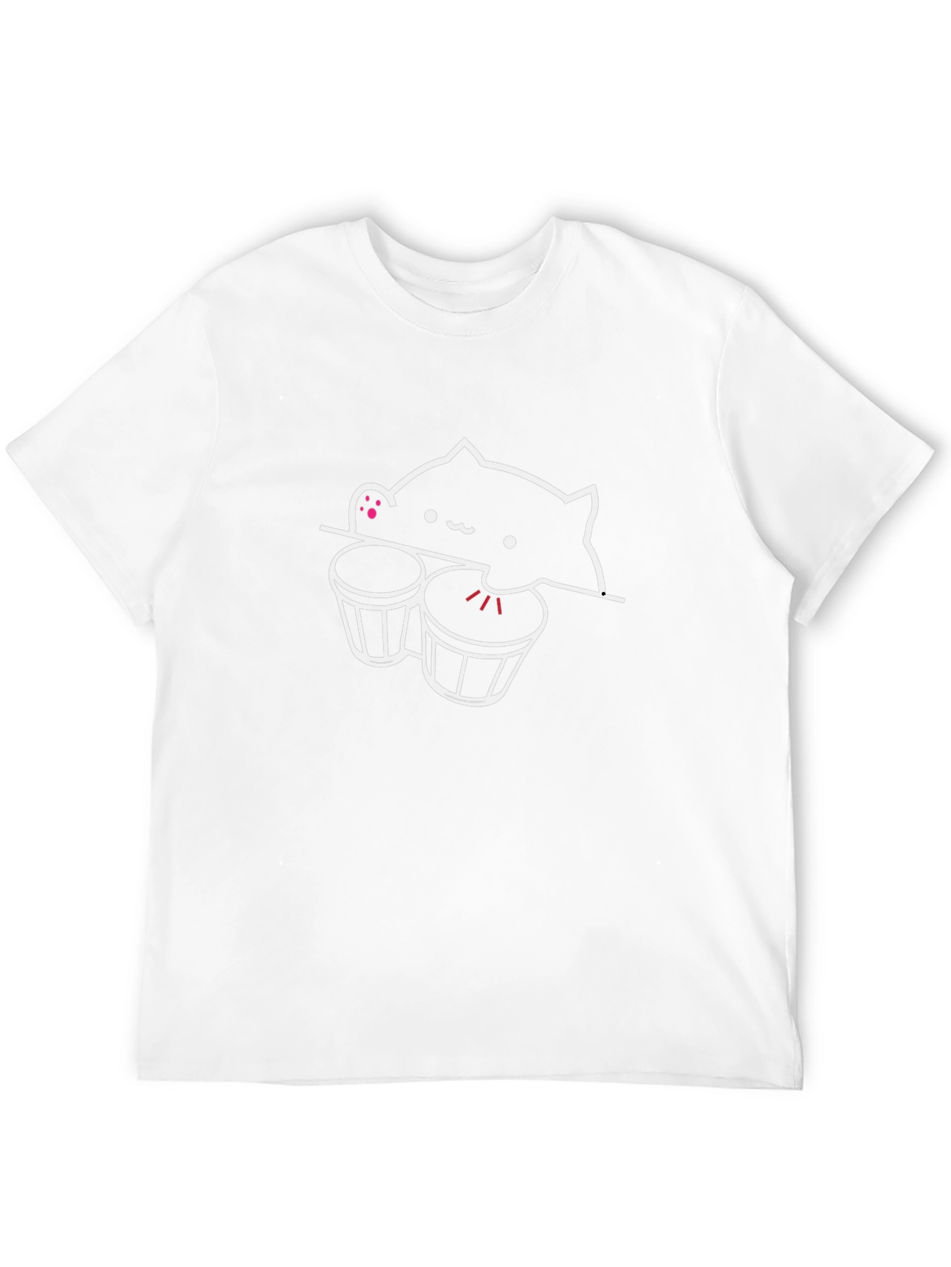 Bongo Cat Black T-Shirt - Funny Music Tee