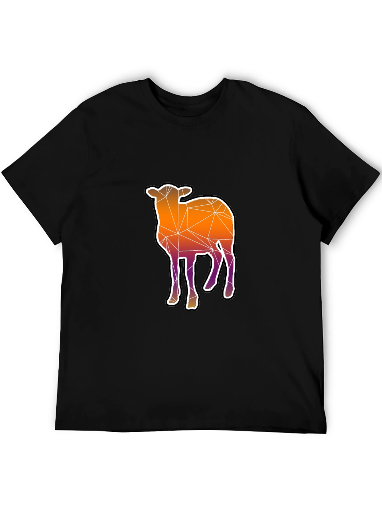 Geometric Sheep Graphic Tee - Modern Style