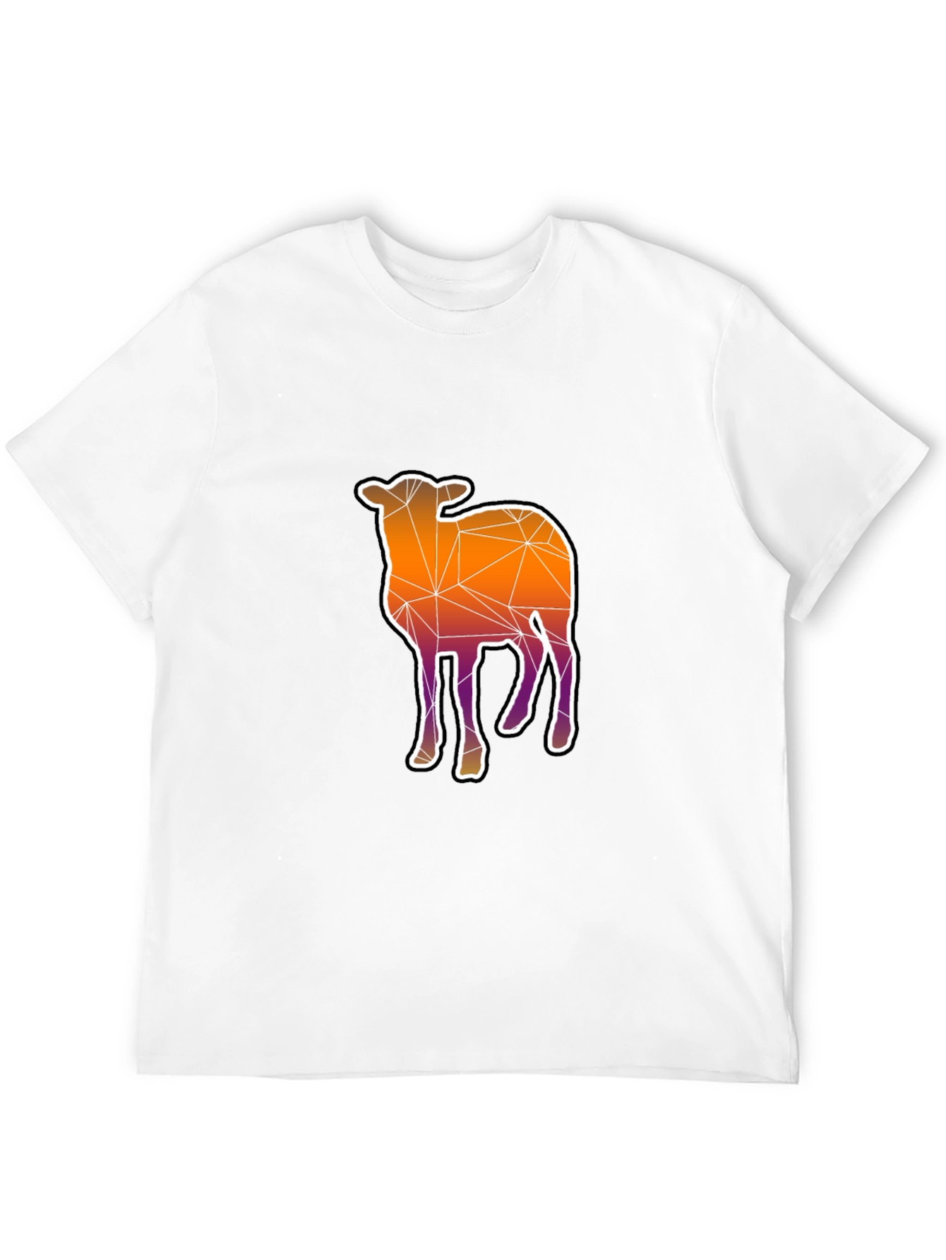 Geometric Sheep Graphic Tee - Modern Style