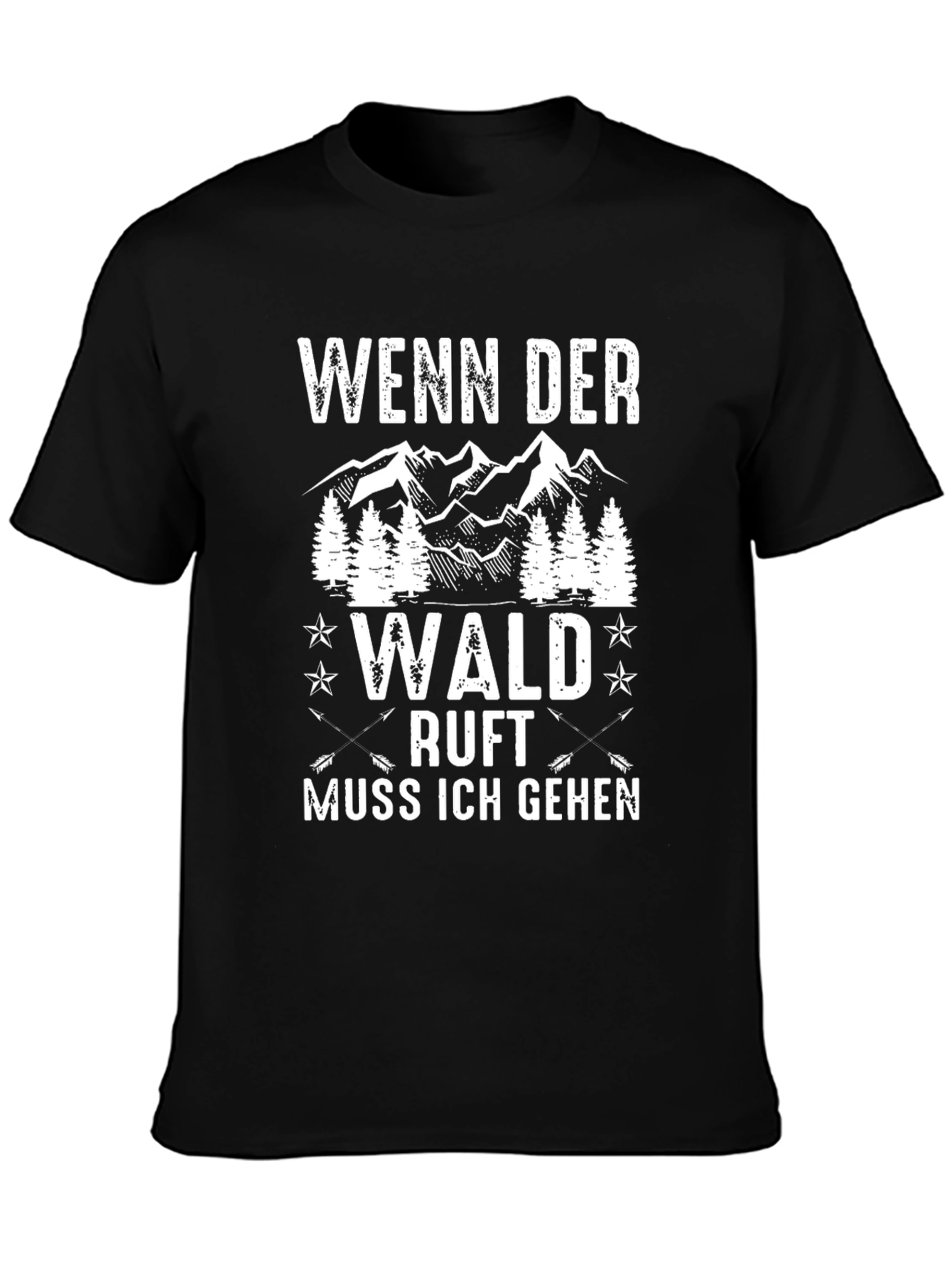 Wenn Der Wald Ruft Mens Black Graphic Tee