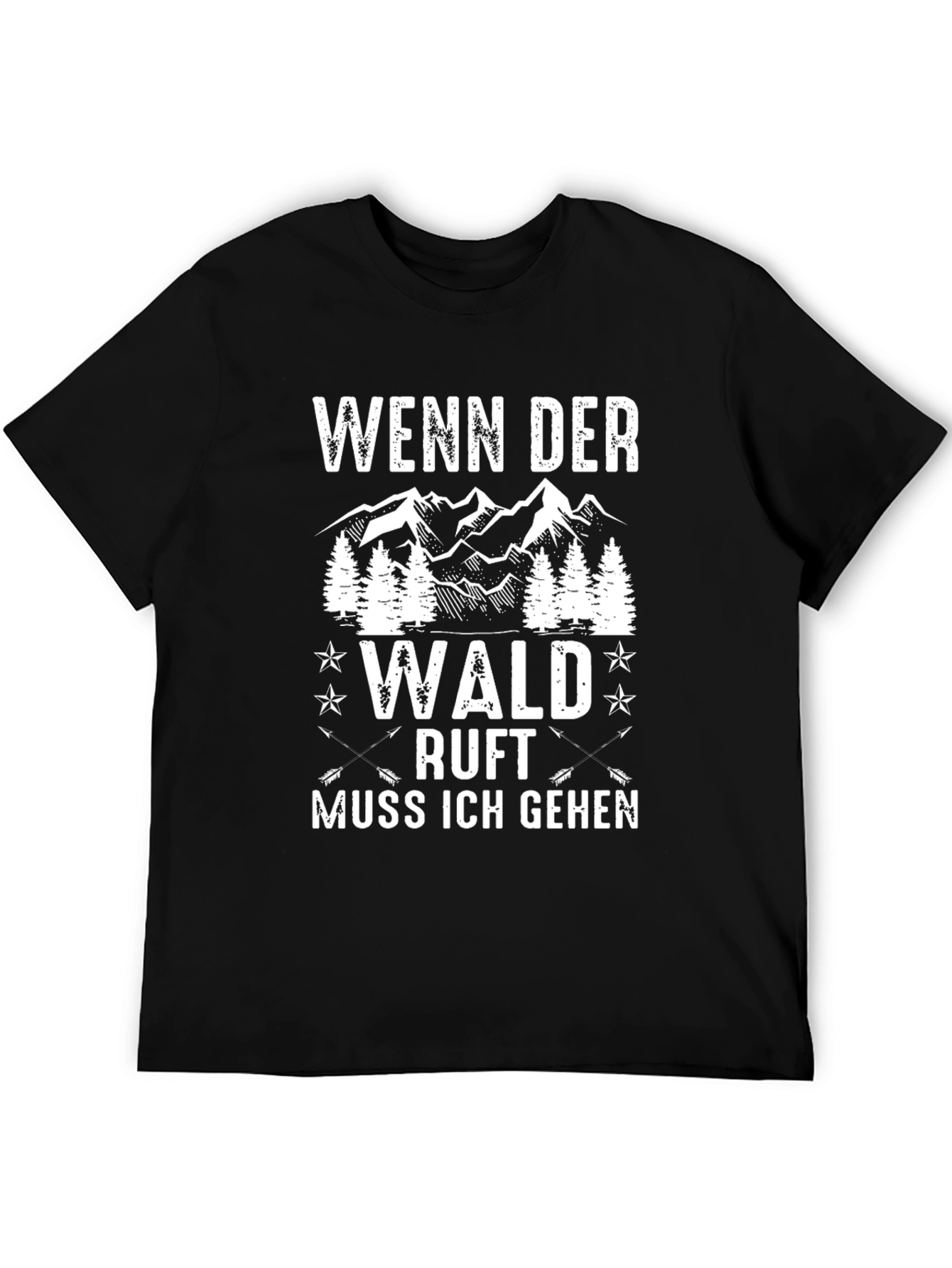 Wenn Der Wald Ruft Mens Black Graphic Tee