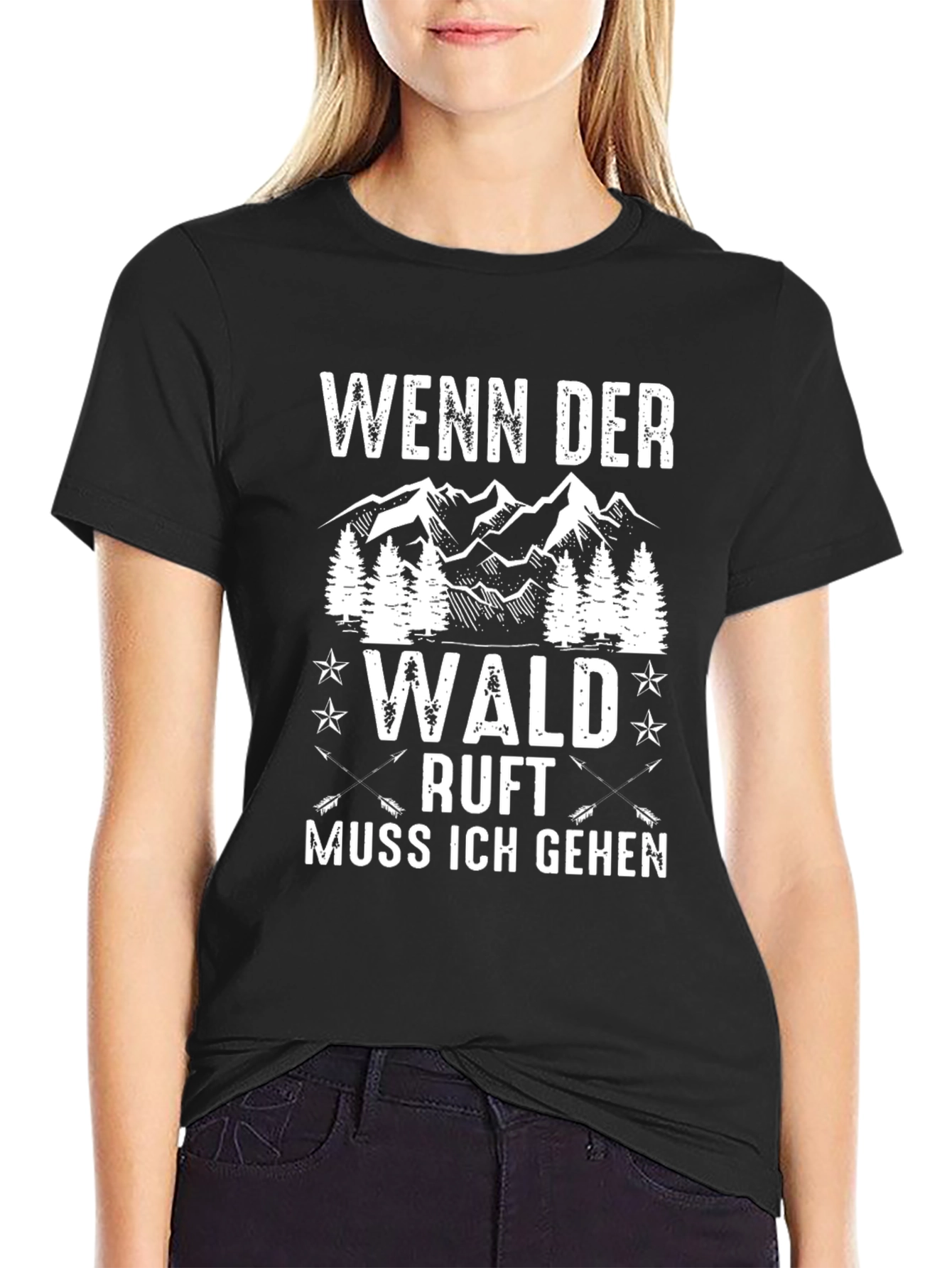 Wenn Der Wald Ruft Mens Black Graphic Tee