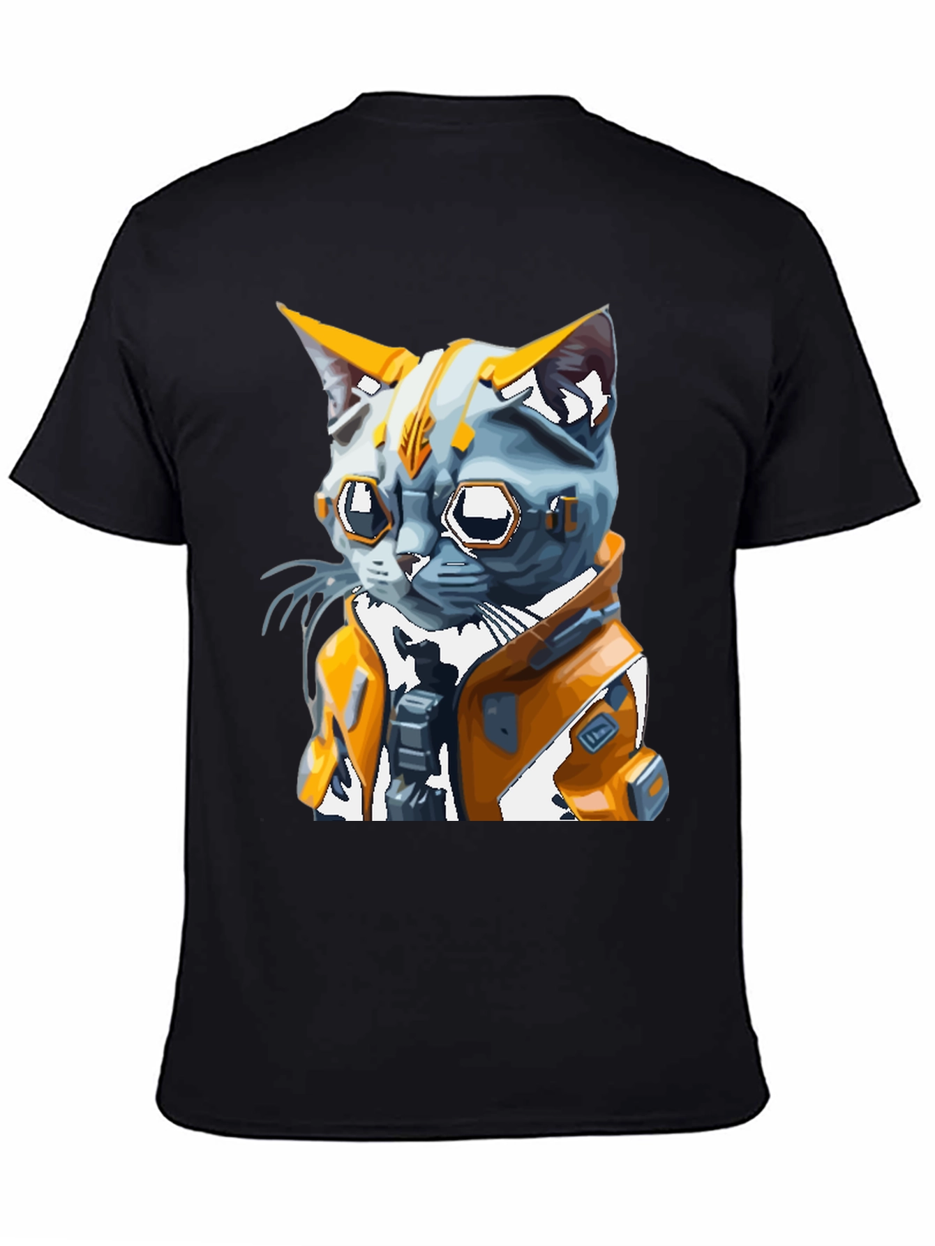 Cyberpunk Cat T-Shirt - Futuristic Feline Design