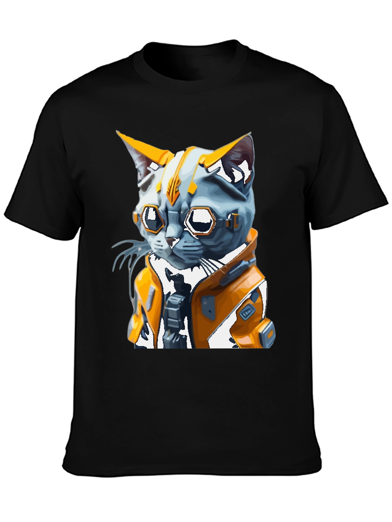 Cyberpunk Cat T-Shirt - Futuristic Feline Design