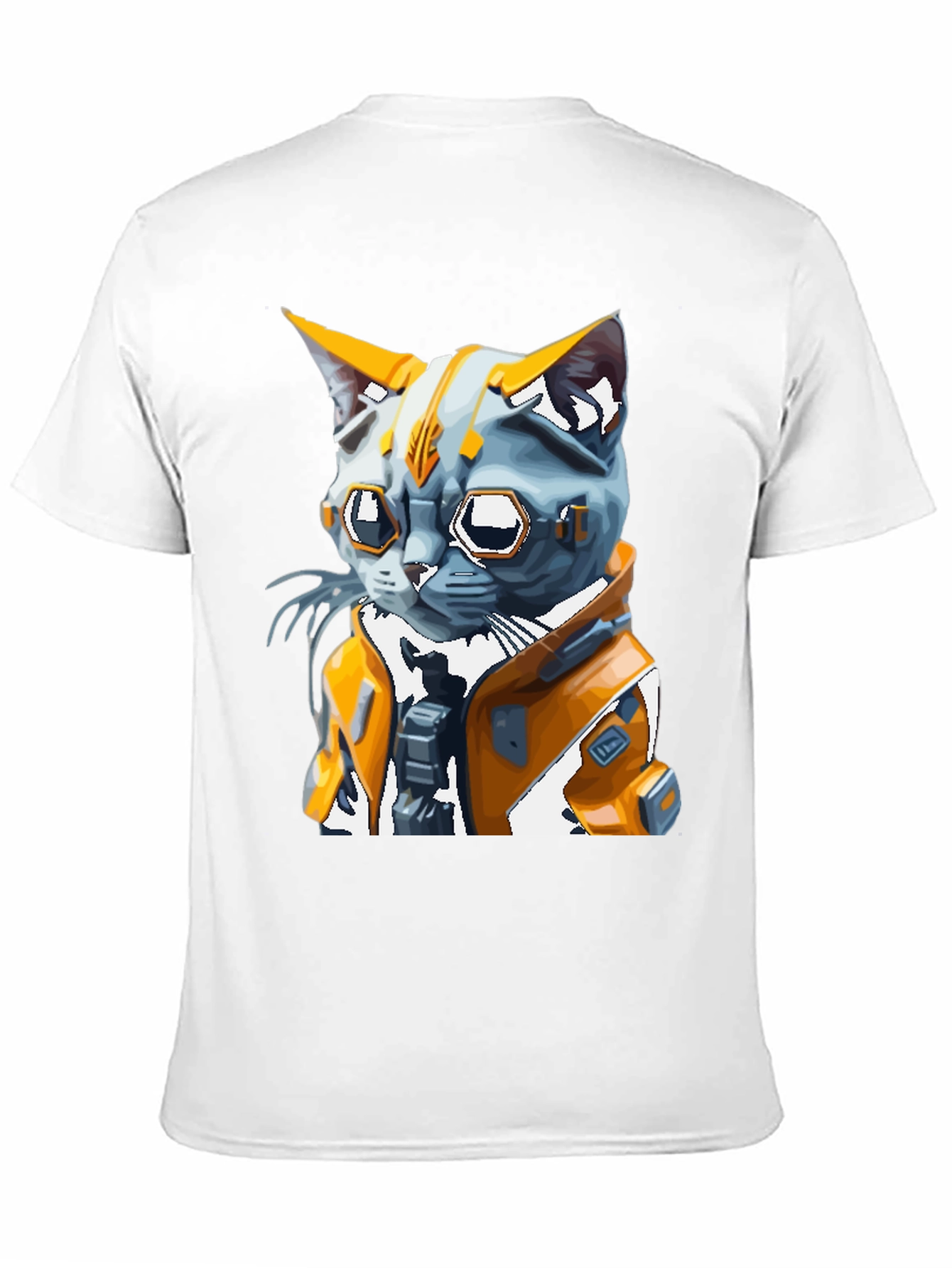 Cyberpunk Cat T-Shirt - Futuristic Feline Design