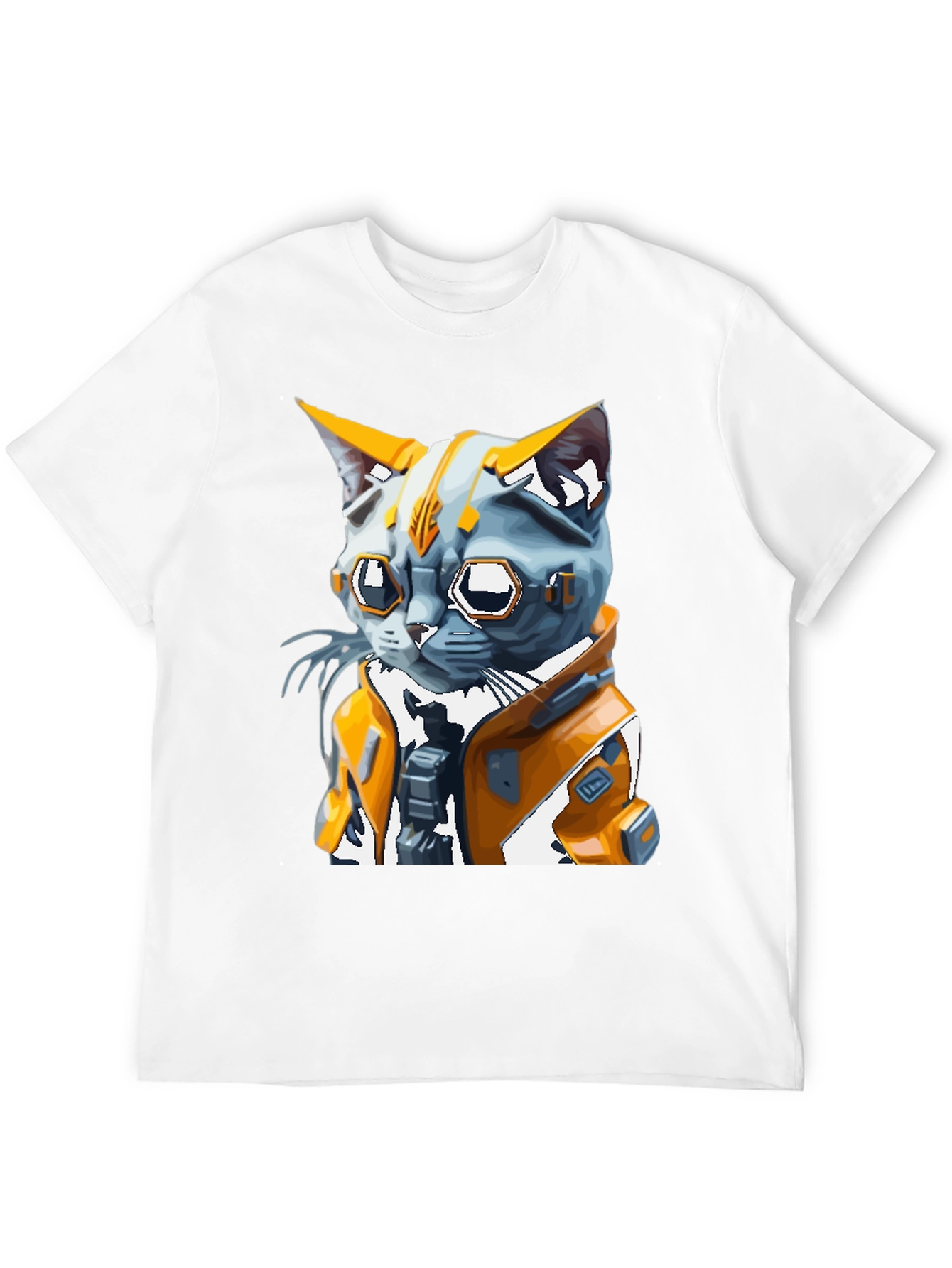 Cyberpunk Cat T-Shirt - Futuristic Feline Design