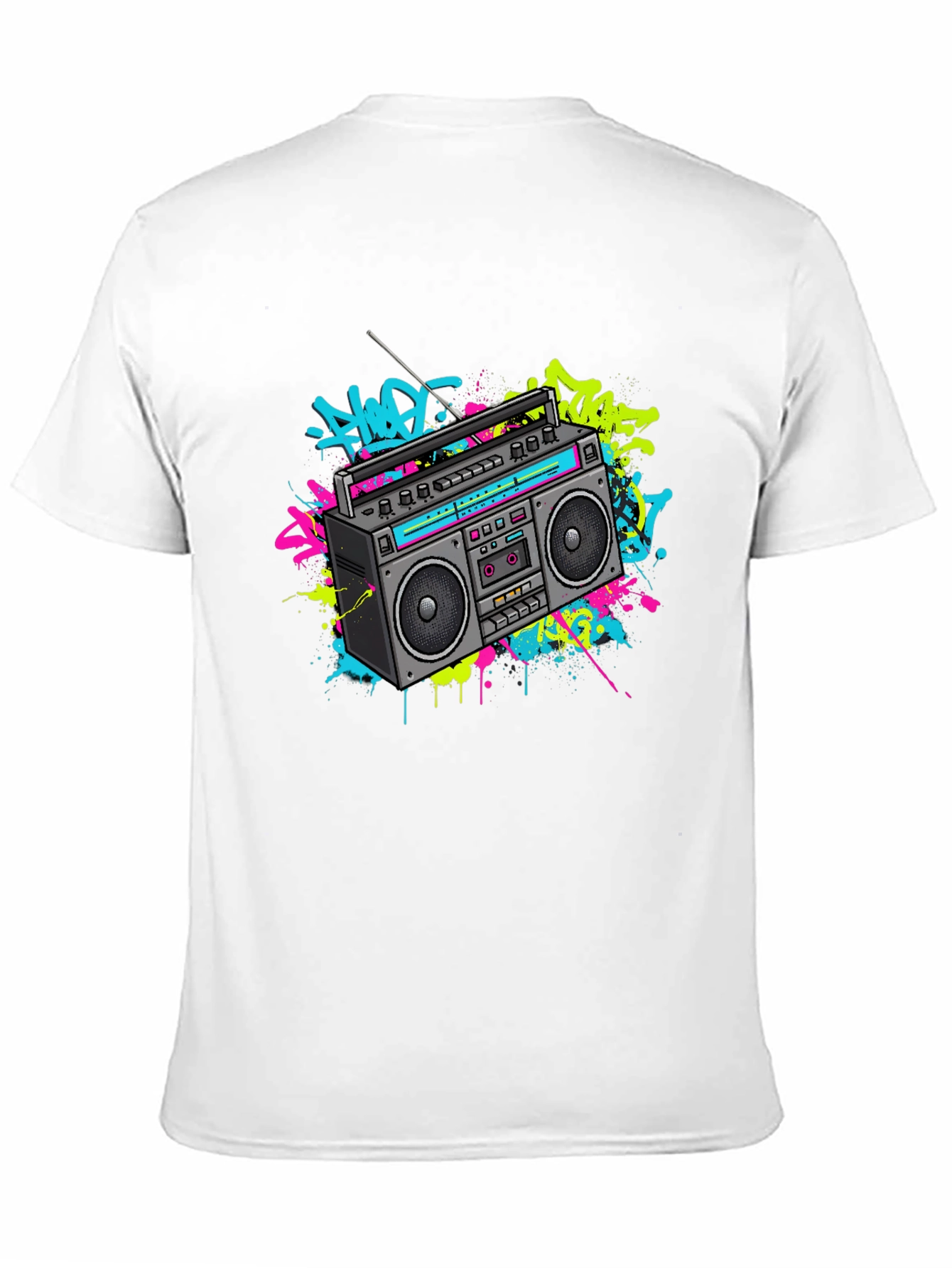 Retro Boombox Graphic Tee - 80s Vibe T-Shirt