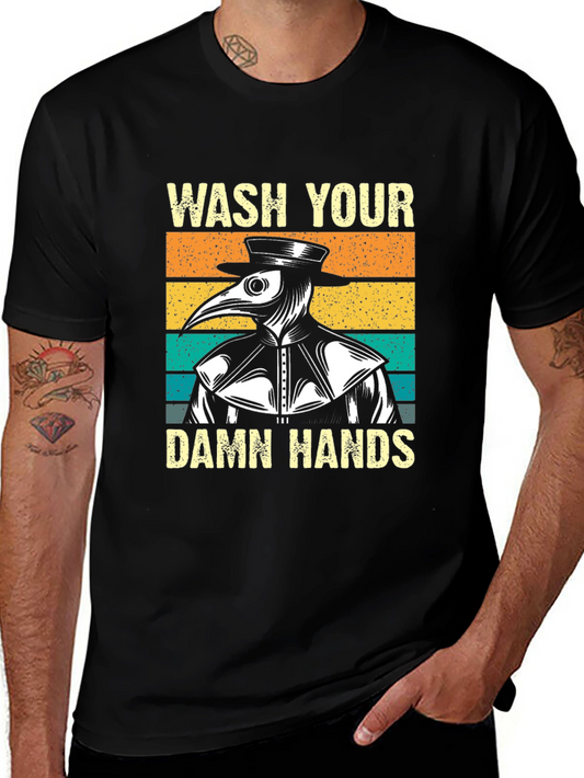 Wash Your Damn Hands Plague Doctor Graphic Tee
