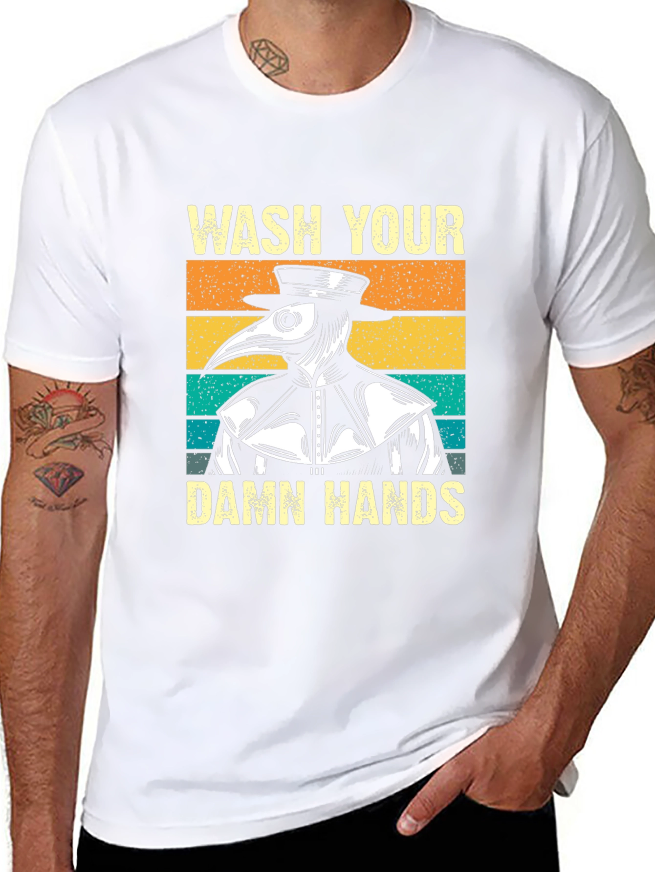 Wash Your Damn Hands Plague Doctor Graphic Tee