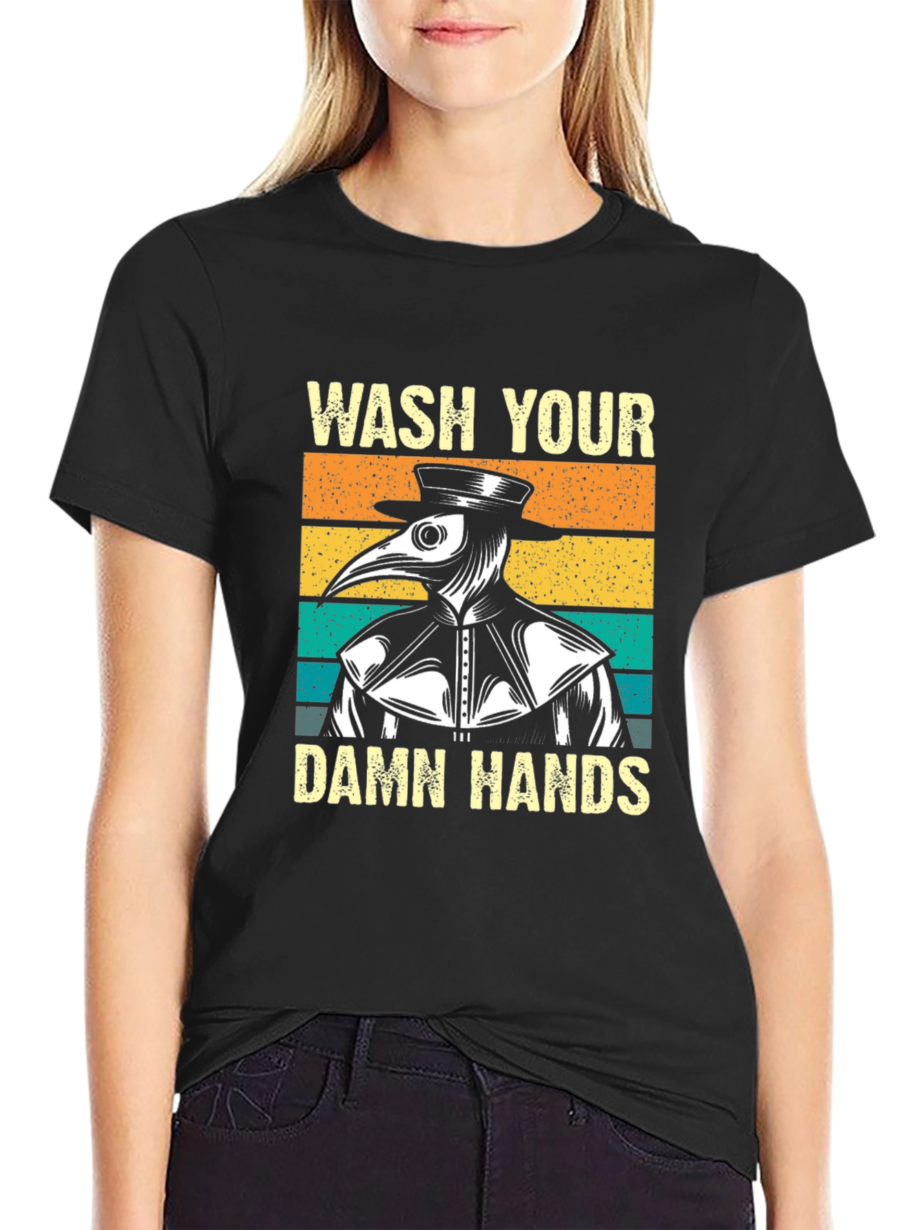 Wash Your Damn Hands Plague Doctor Graphic Tee