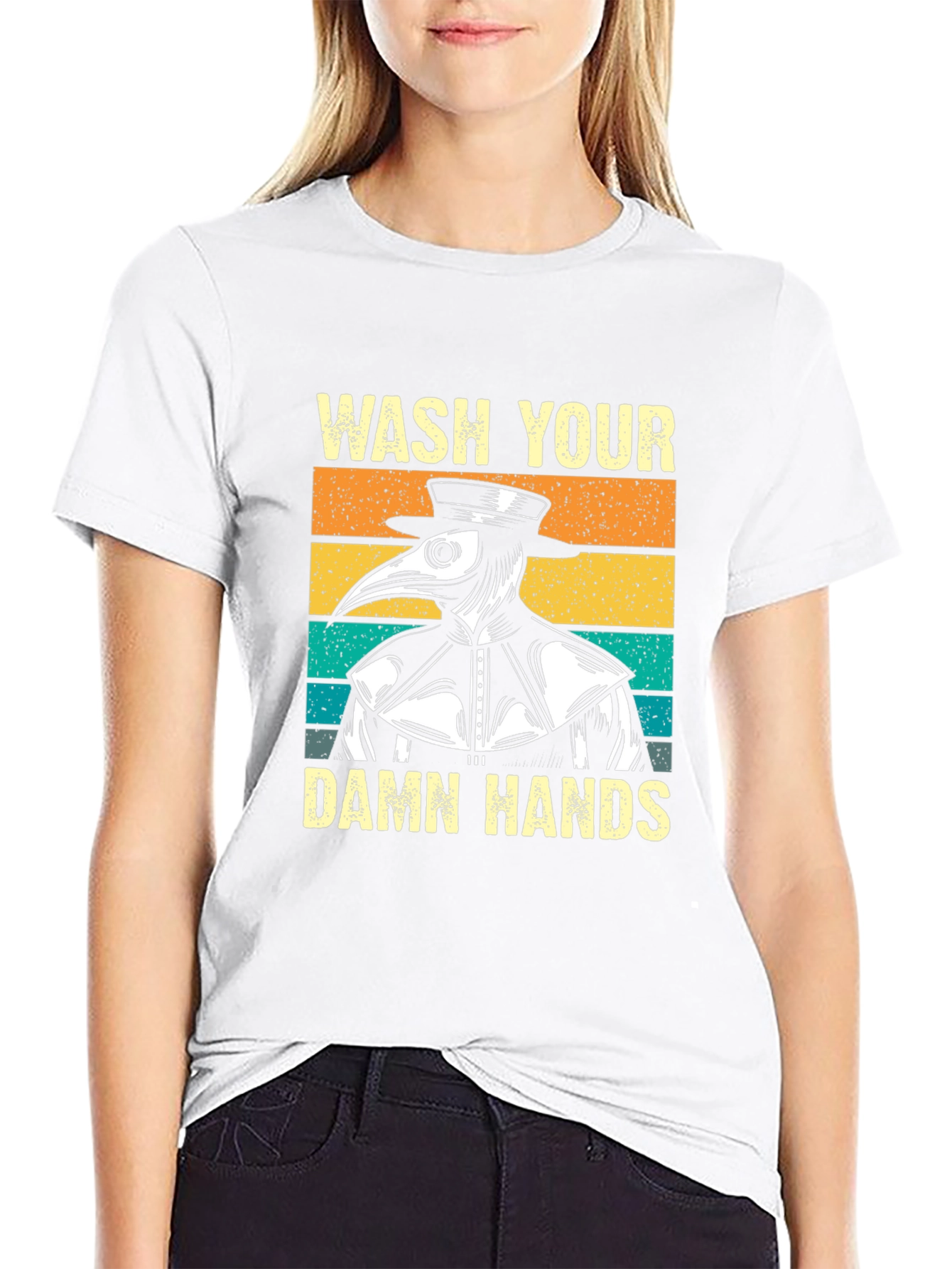 Wash Your Damn Hands Plague Doctor Graphic Tee