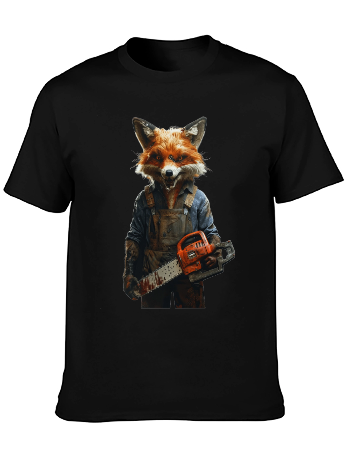 Fox Chainsaw T-Shirt - Unique Animal Graphic Tee