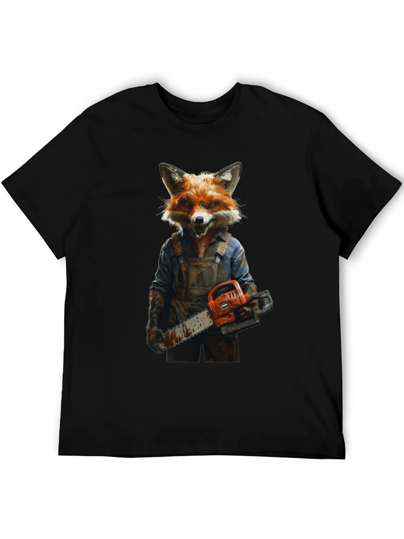 Fox Chainsaw T-Shirt - Unique Animal Graphic Tee