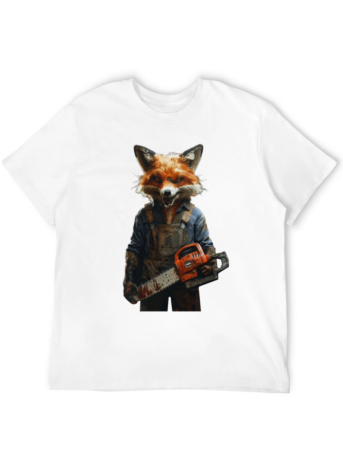Fox Chainsaw T-Shirt - Unique Animal Graphic Tee