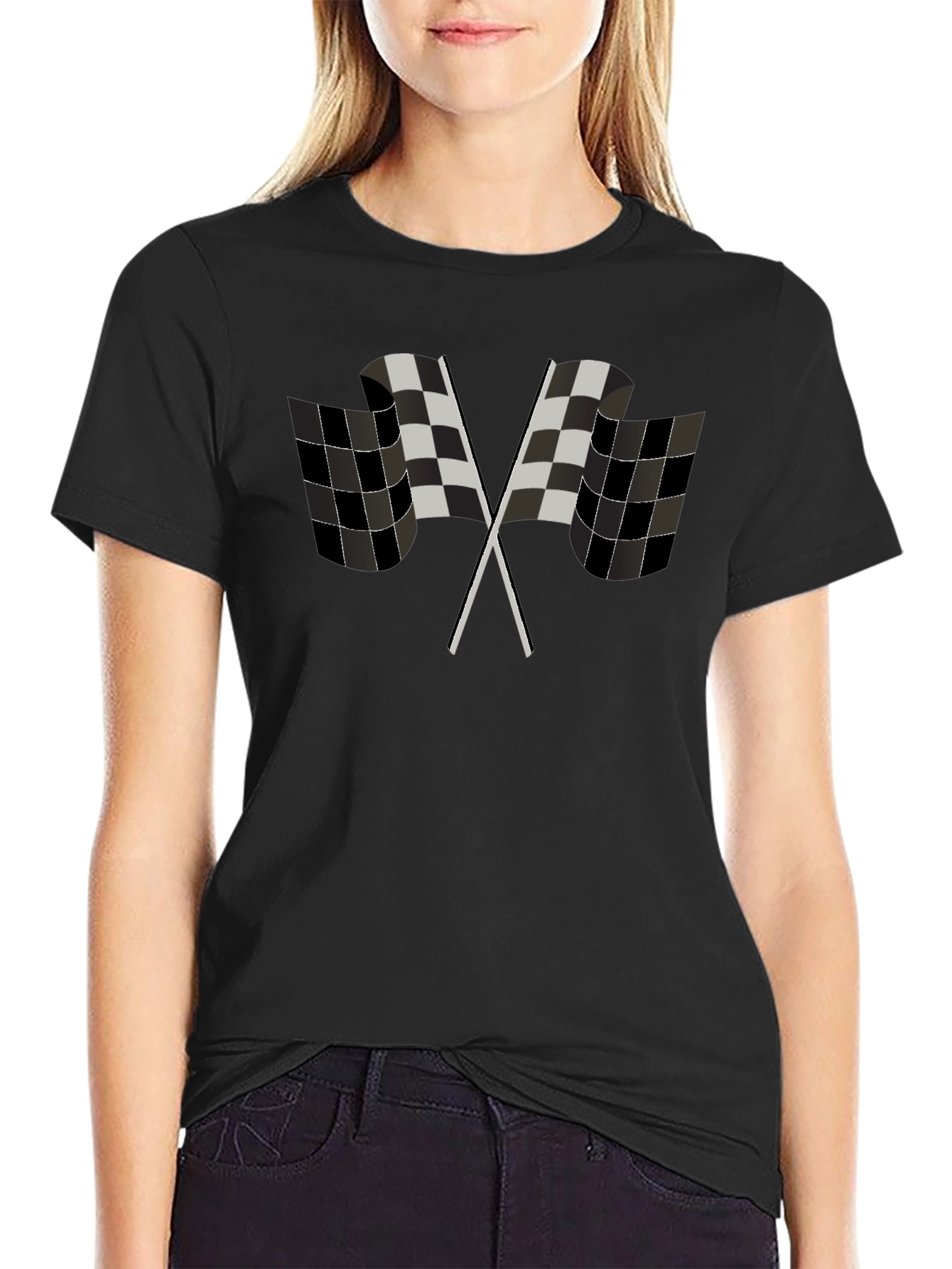 Checkered Flag Graphic Tee - Racing Fan Apparel