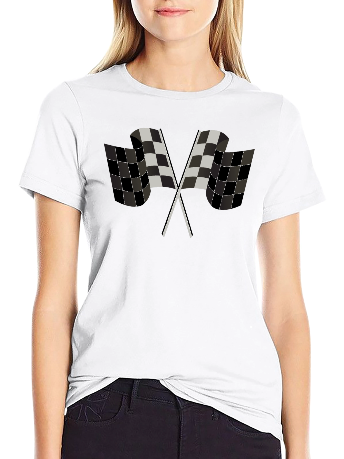 Checkered Flag Graphic Tee - Racing Fan Apparel