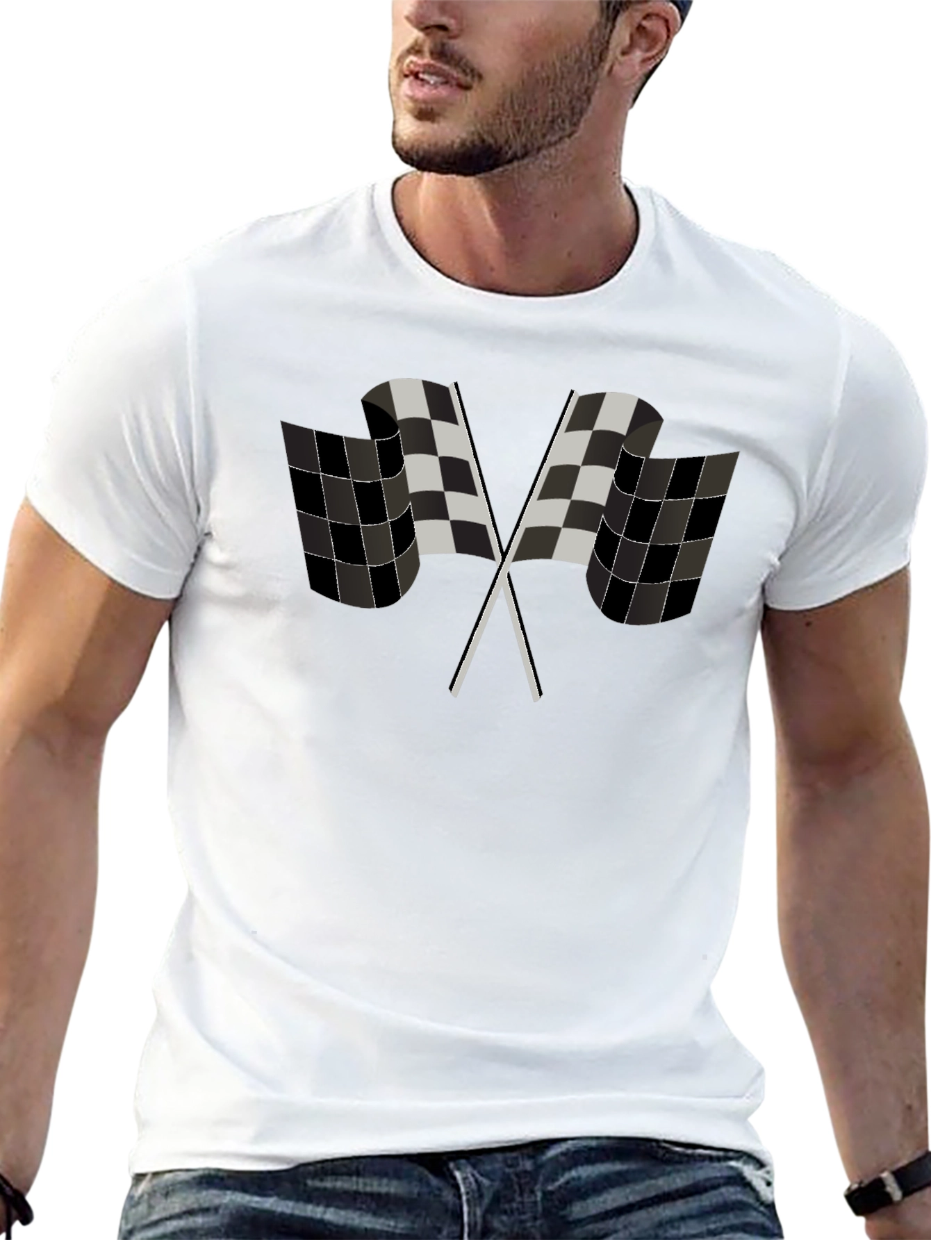 Checkered Flag Graphic Tee - Racing Fan Apparel
