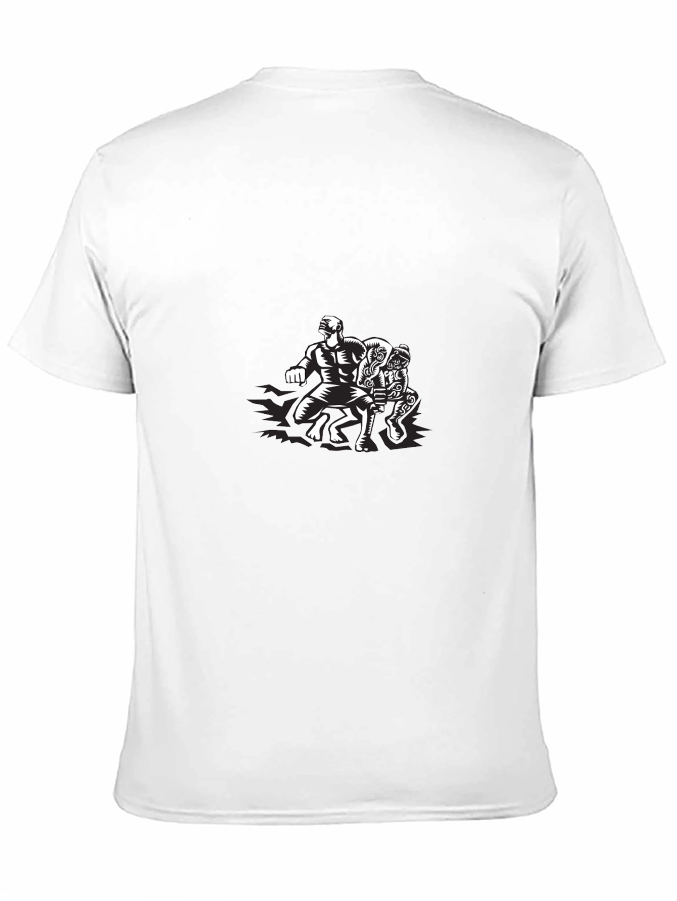 Black Graphic Tee: Wrestlers