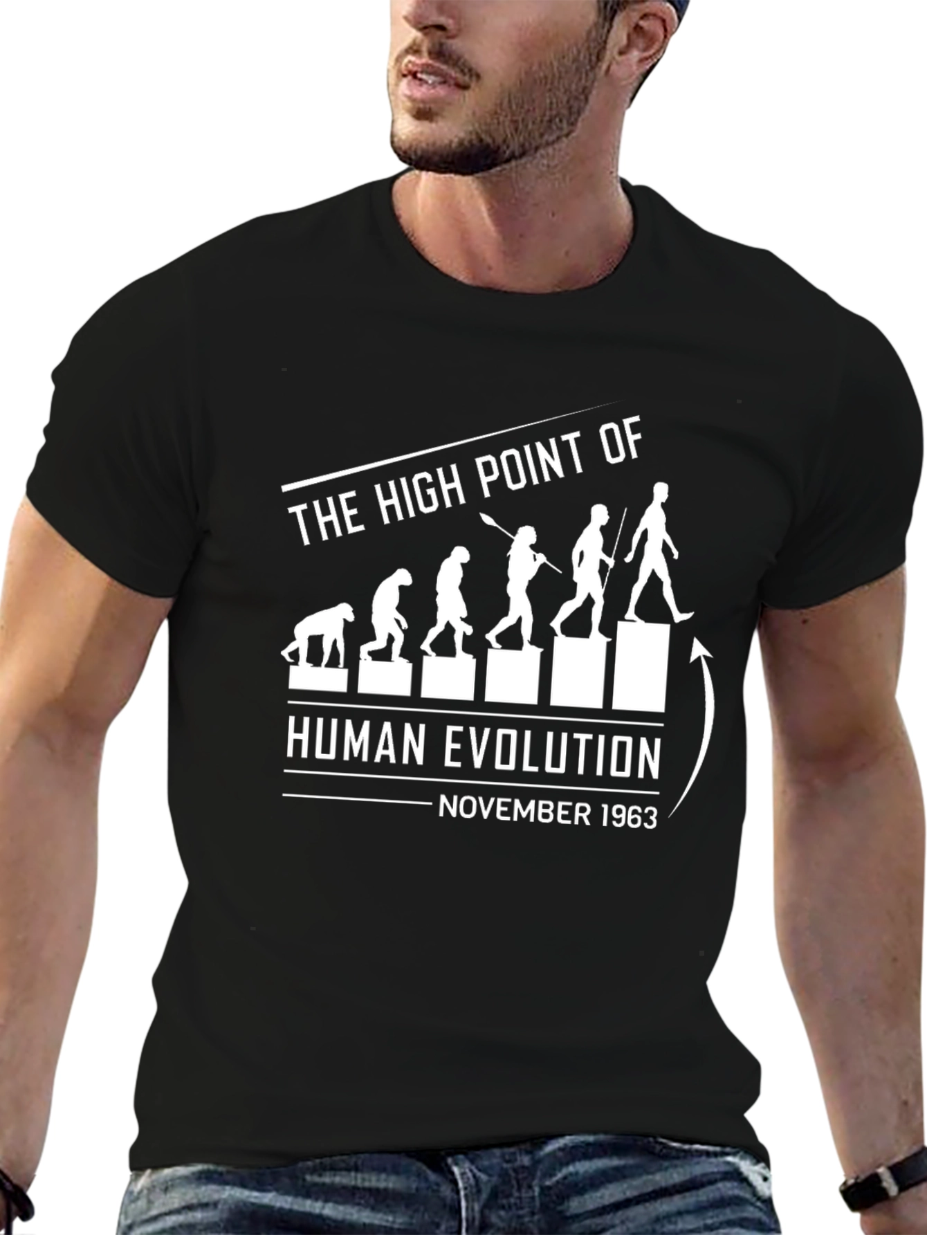 Human Evolution November 1963 Black T-Shirt