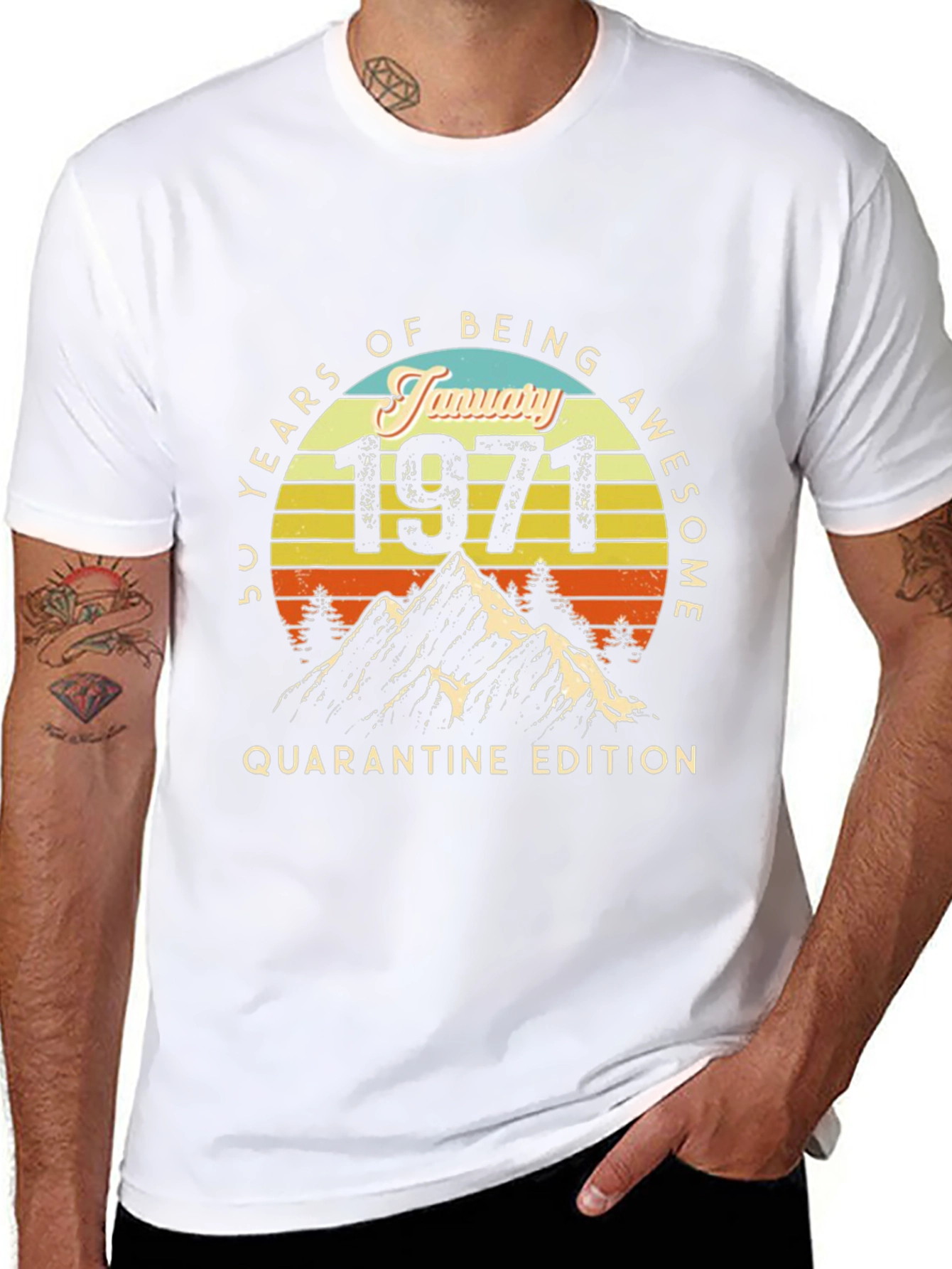 50 Years Awesome January 1971 Quarantine T-Shirt