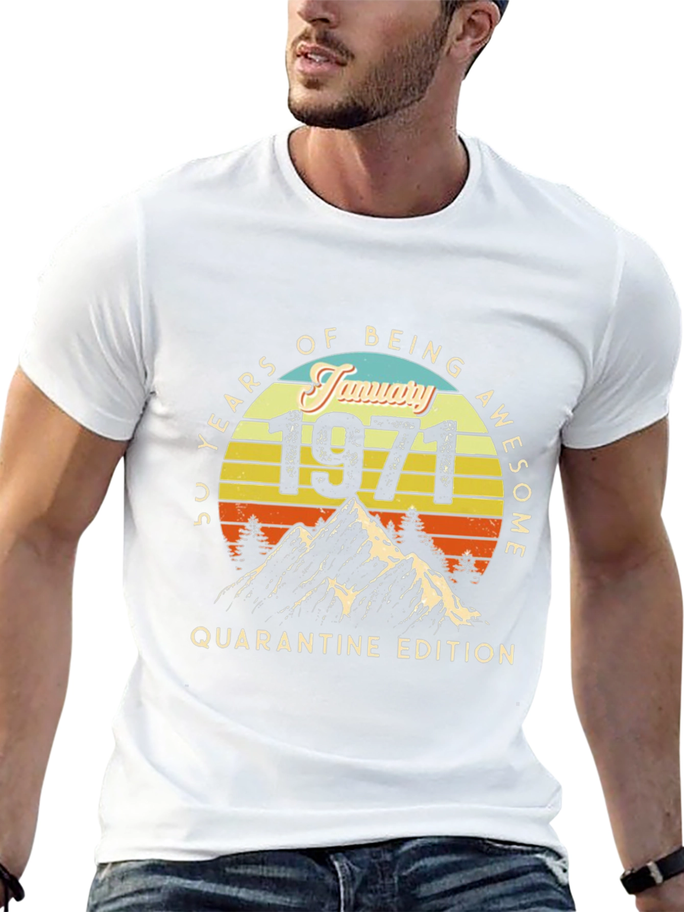 50 Years Awesome January 1971 Quarantine T-Shirt