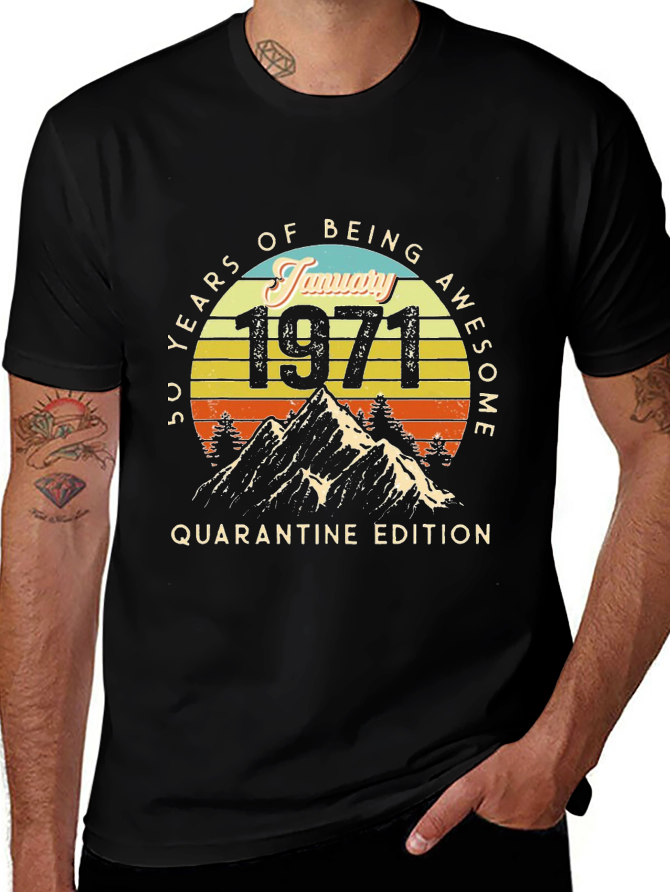 50 Years Awesome January 1971 Quarantine T-Shirt