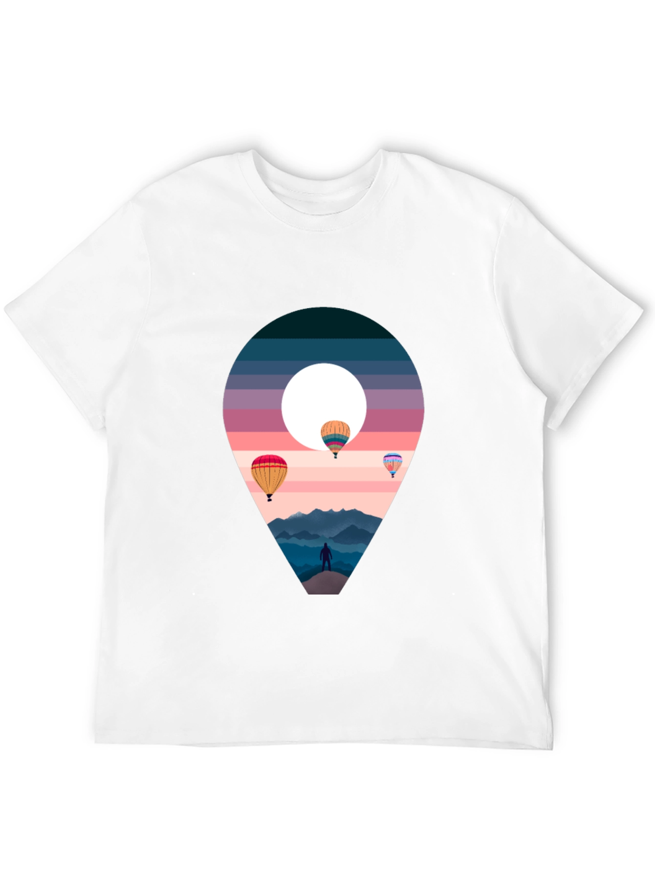 Adventure Awaits Black T-Shirt - Hot Air Balloons