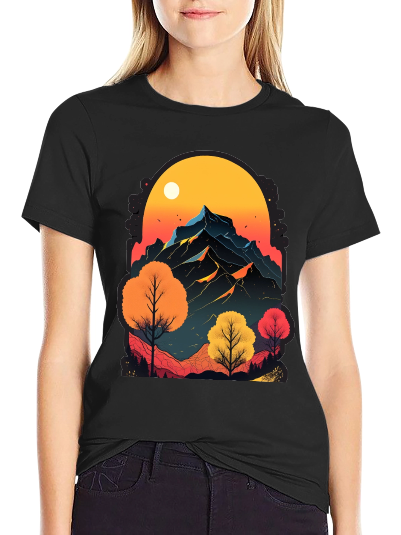 Mountain Sunset Graphic Tee - Nature Inspired Design