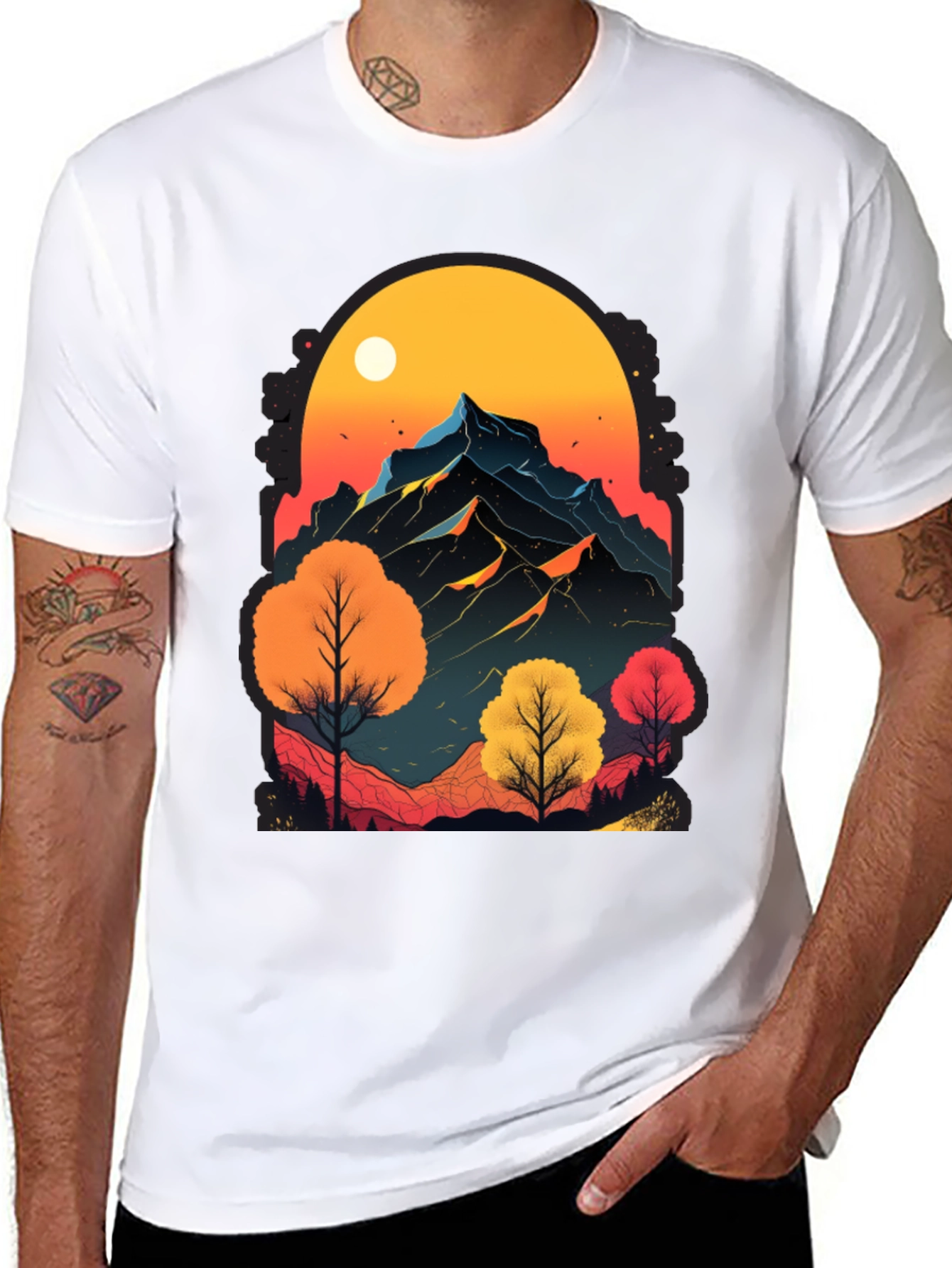 Mountain Sunset Graphic Tee - Nature Inspired Design