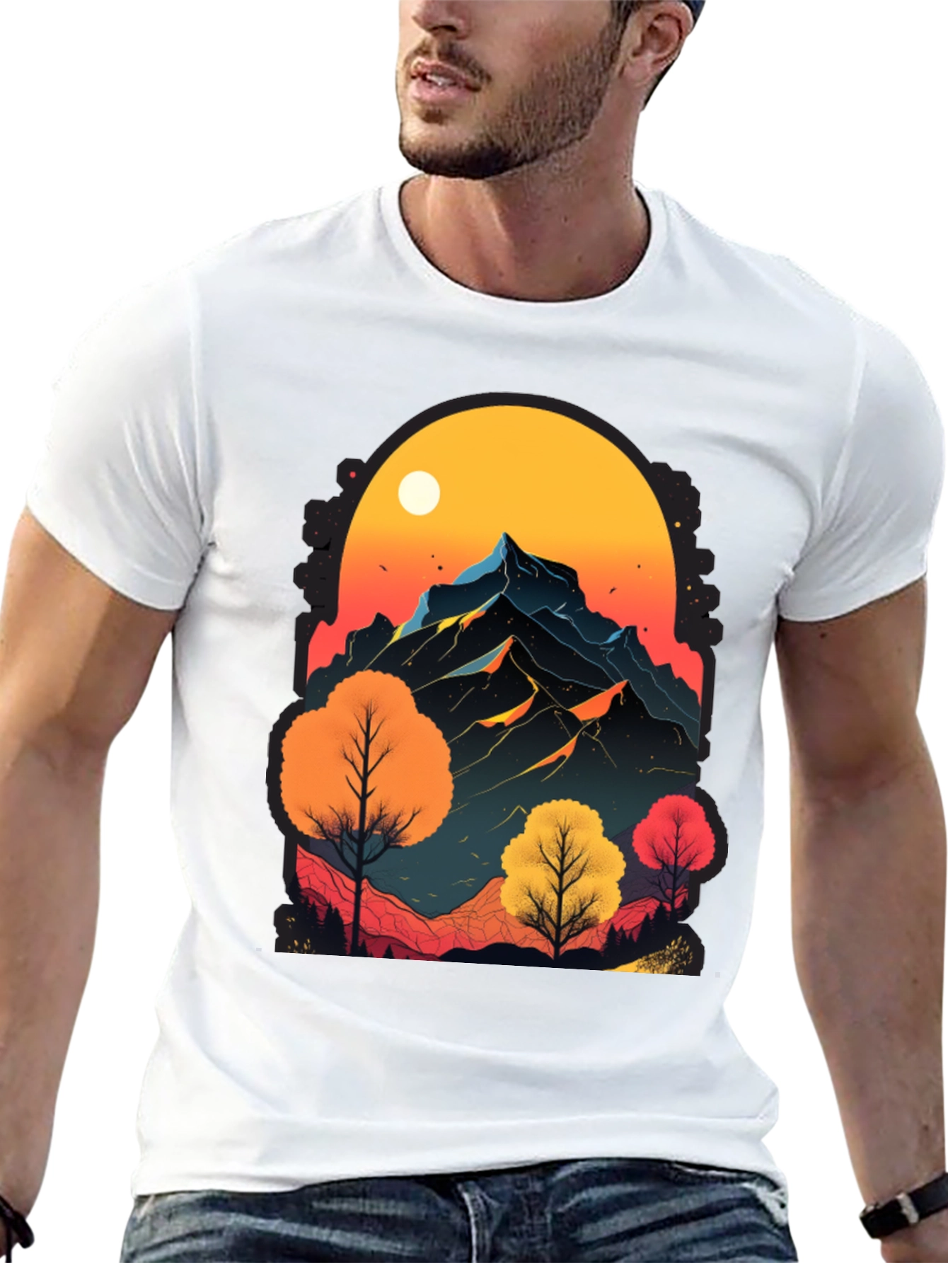 Mountain Sunset Graphic Tee - Nature Inspired Design