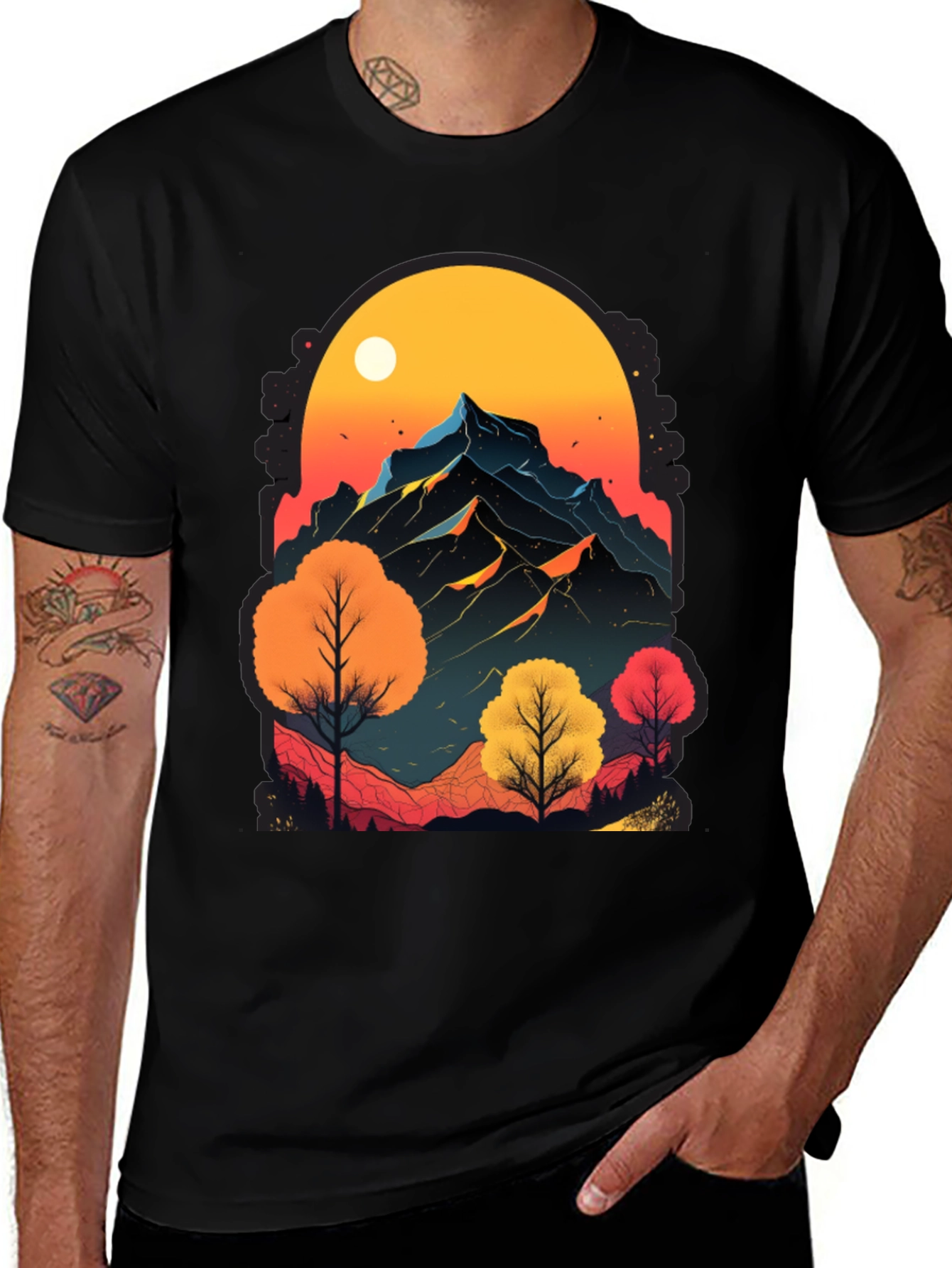 Mountain Sunset Graphic Tee - Nature Inspired Design