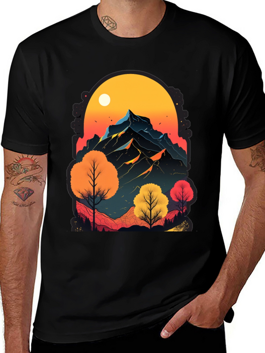 Mountain Sunset Graphic Tee - Nature Inspired Design