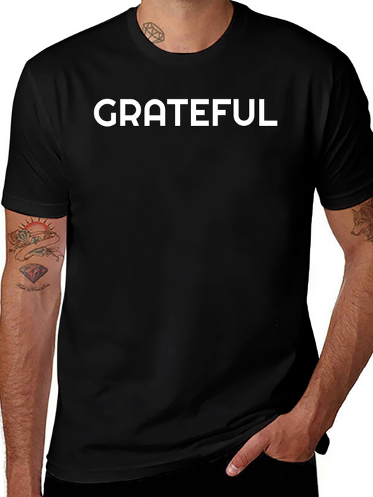 Grateful Graphic Tee - Black Cotton Comfort