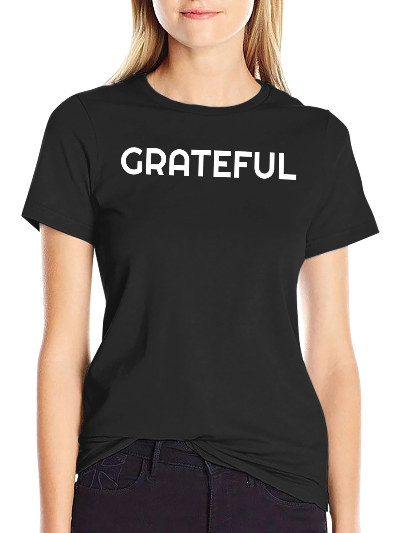 Grateful Graphic Tee - Black Cotton Comfort