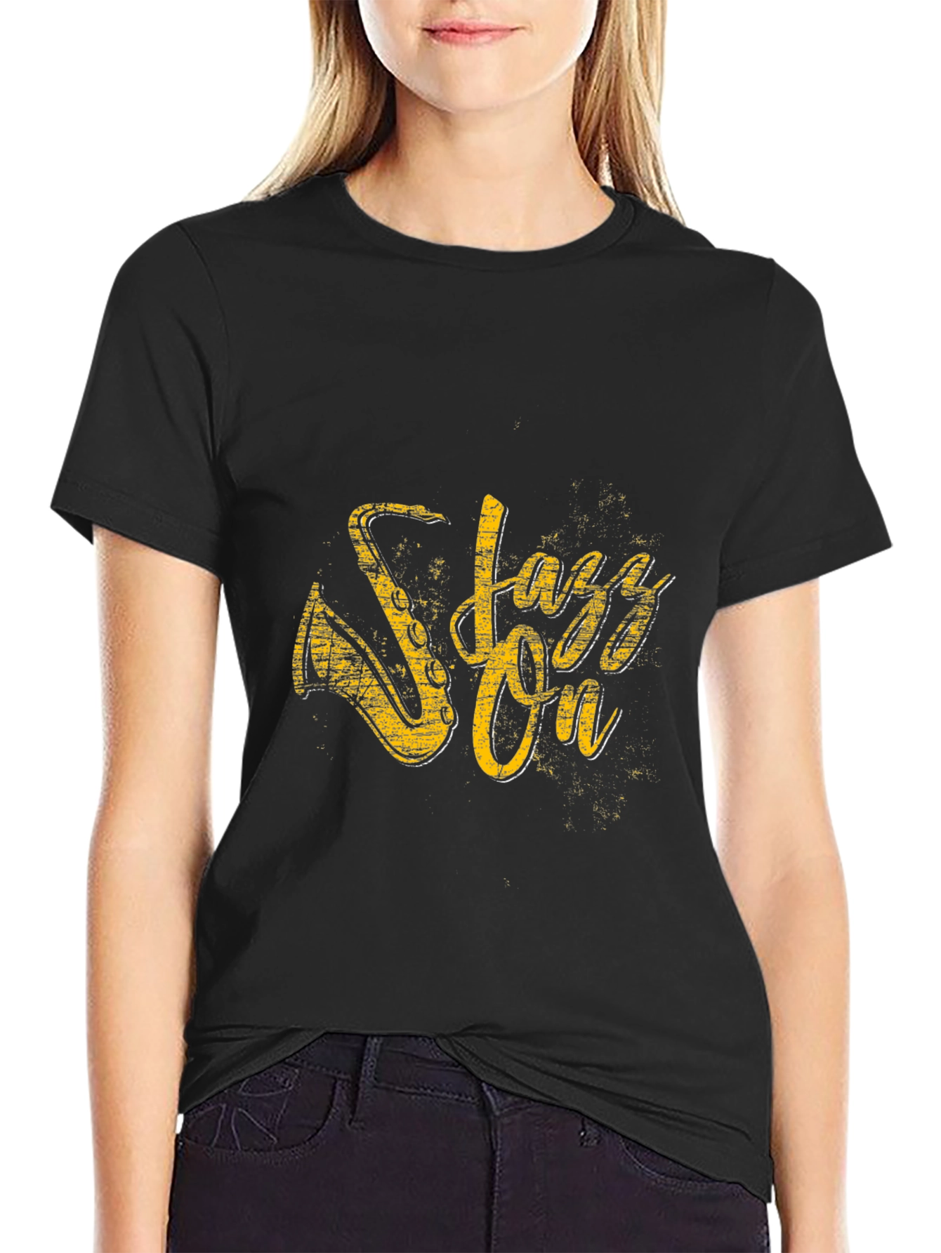 Jazz On Black T-Shirt for Music Lovers
