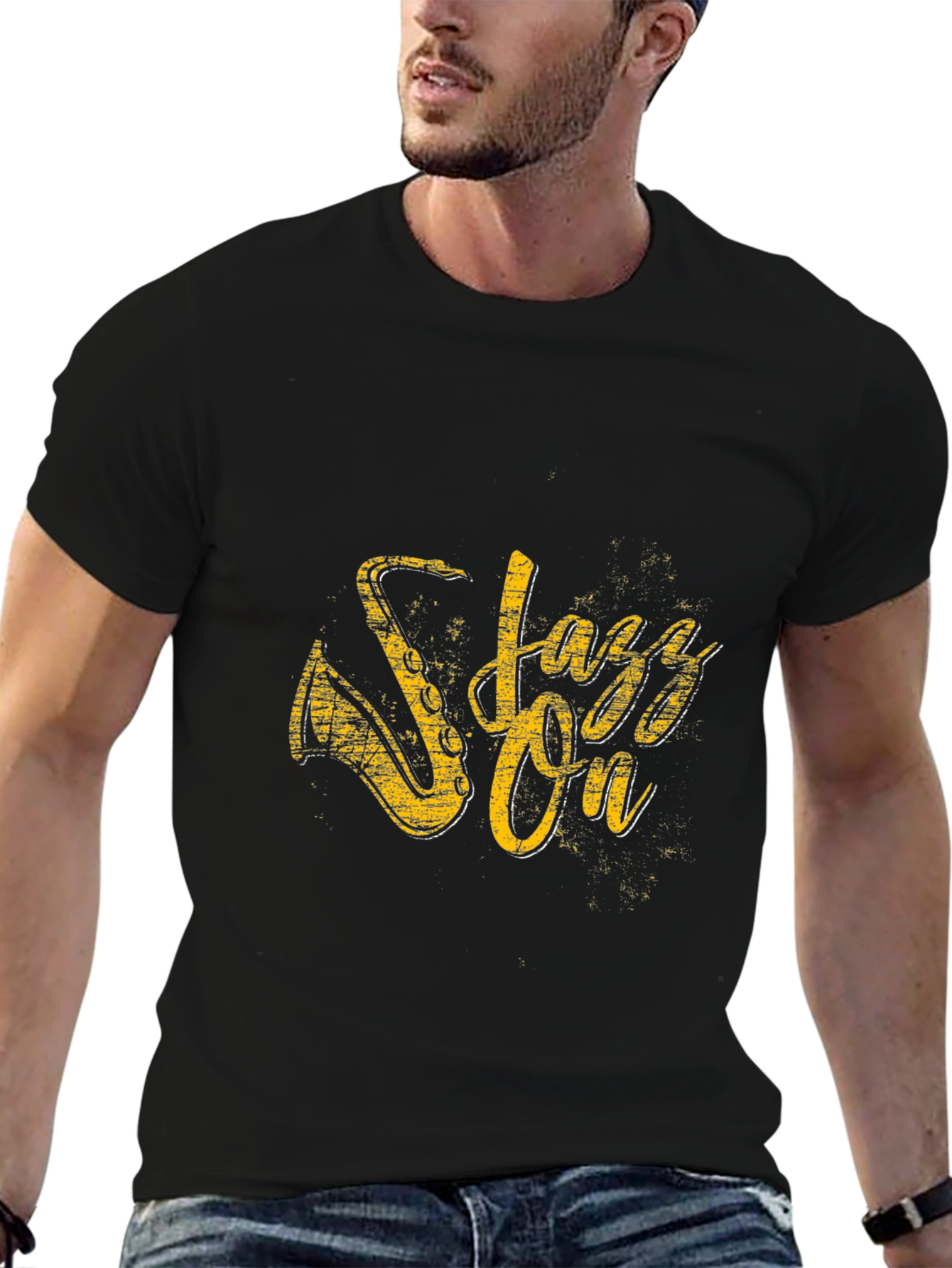 Jazz On Black T-Shirt for Music Lovers