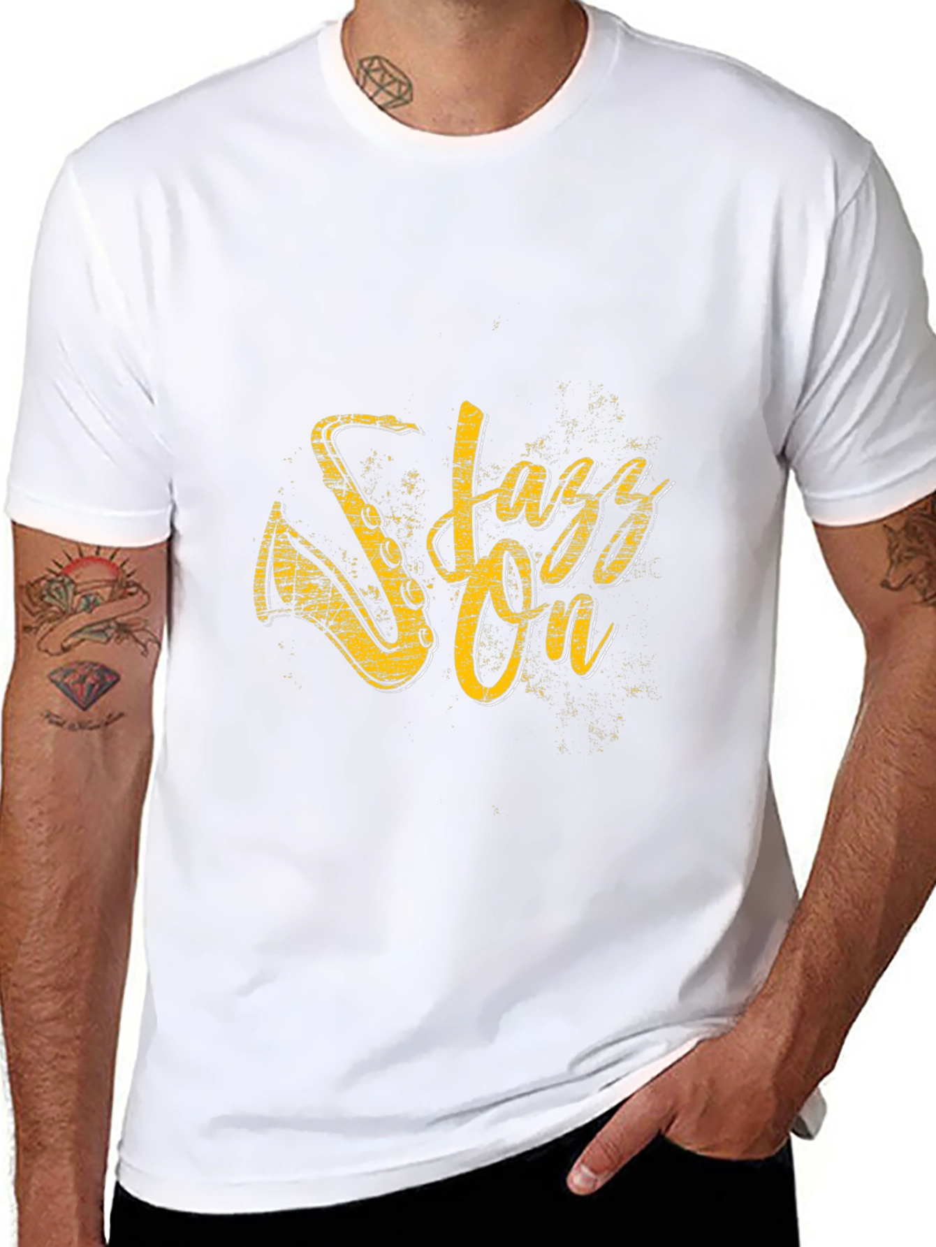 Jazz On Black T-Shirt for Music Lovers