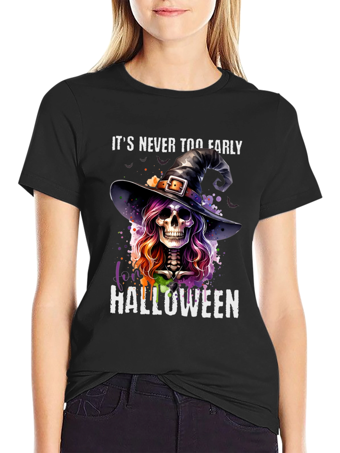 Halloween Witch Skull T-Shirt - Its Never Too Early!